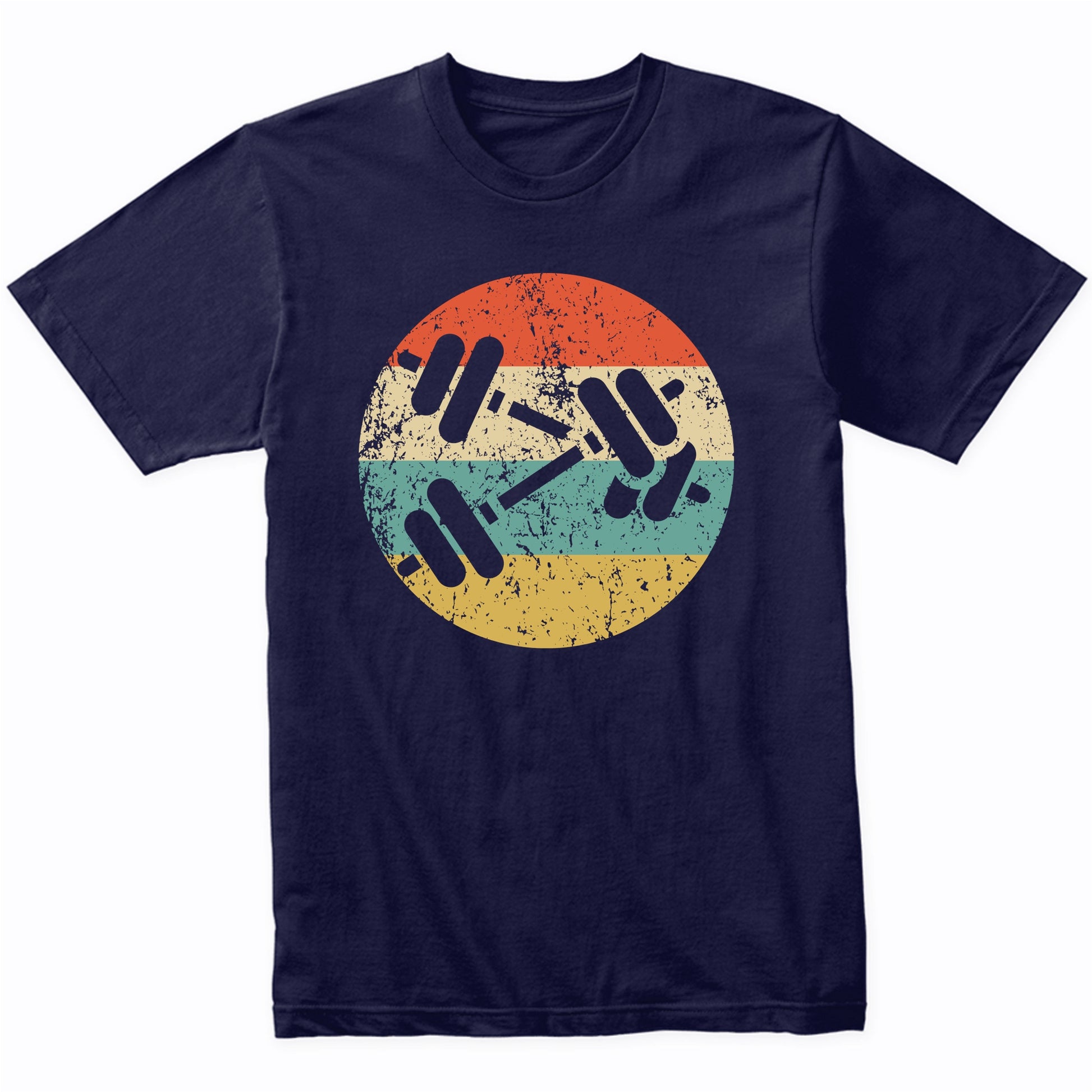 Dumbbell Weights Icon Retro Fitness Weightlifting T-Shirt