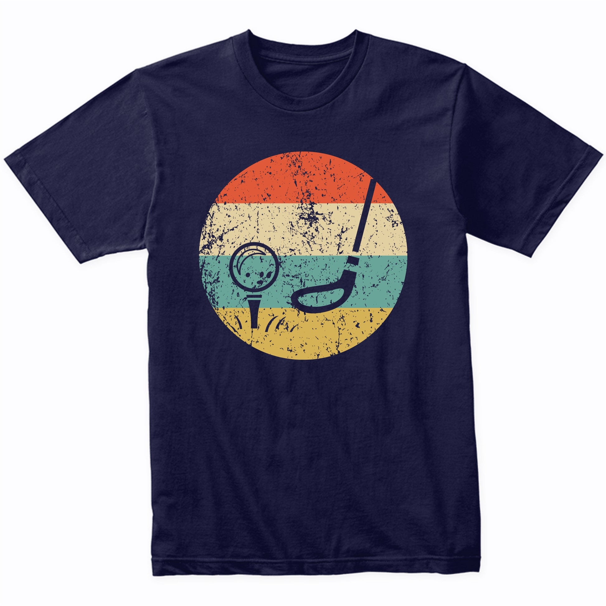 Golf Ball and Club Icon Retro Golfing T-Shirt