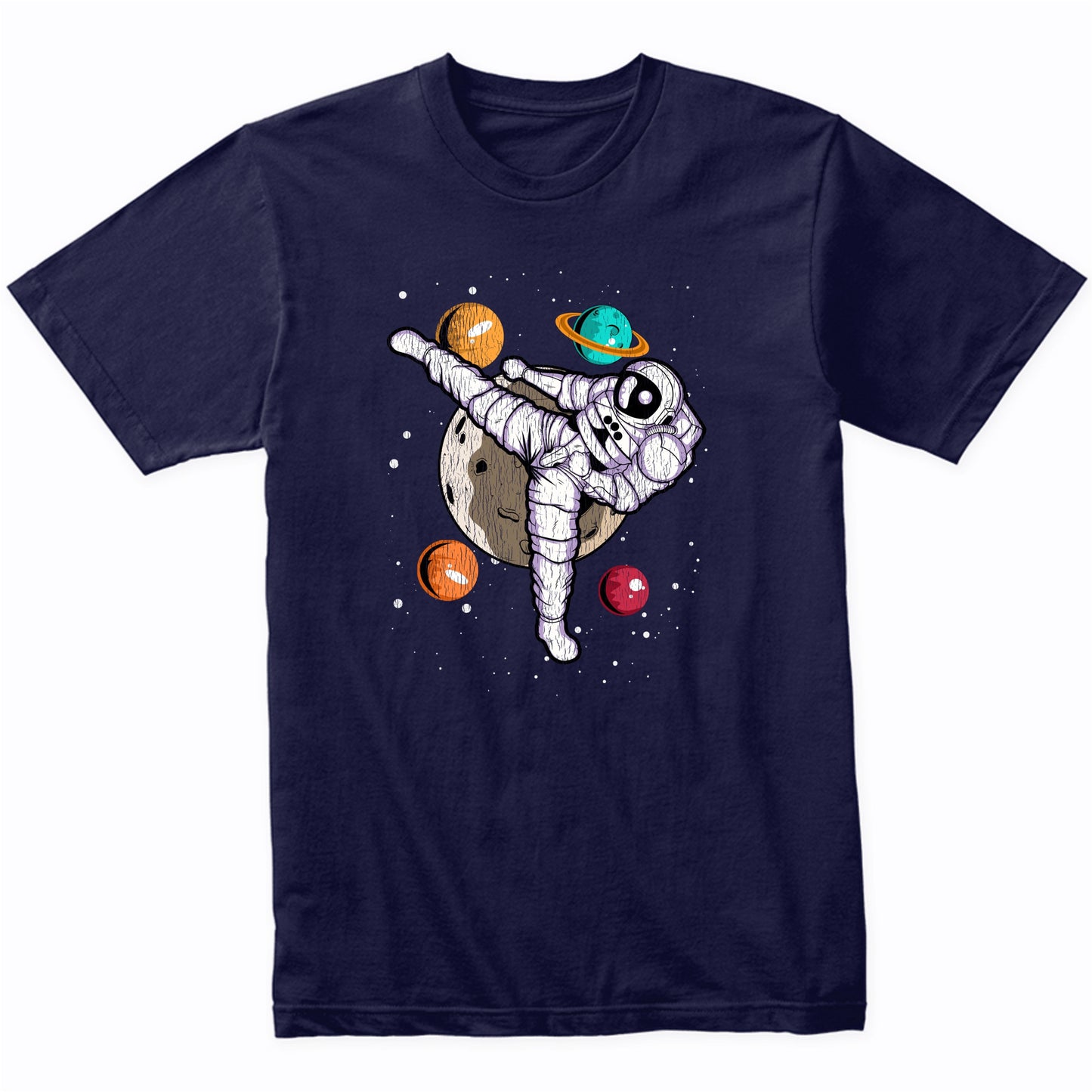 Karate Astronaut Outer Space Spaceman Martial Arts Distressed T-Shirt