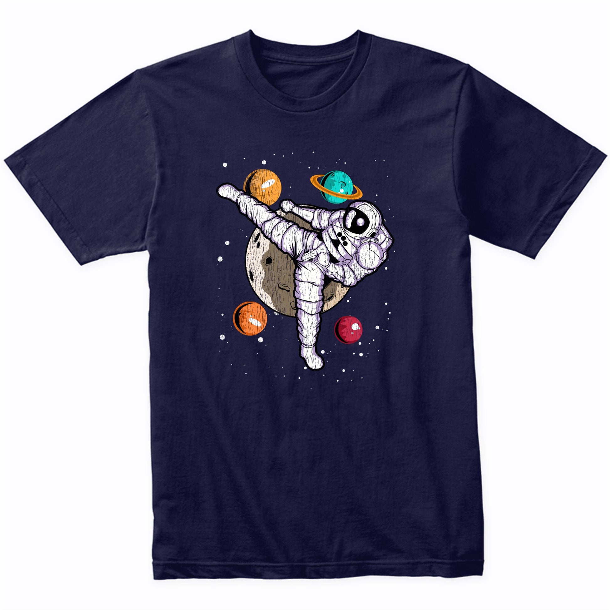 Karate Astronaut Outer Space Spaceman Martial Arts Distressed T-Shirt