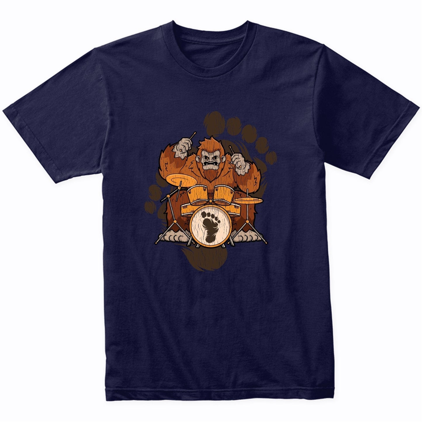 Bigfoot Drummer Shirt - Sasquatch Playing Drums T-Shirt