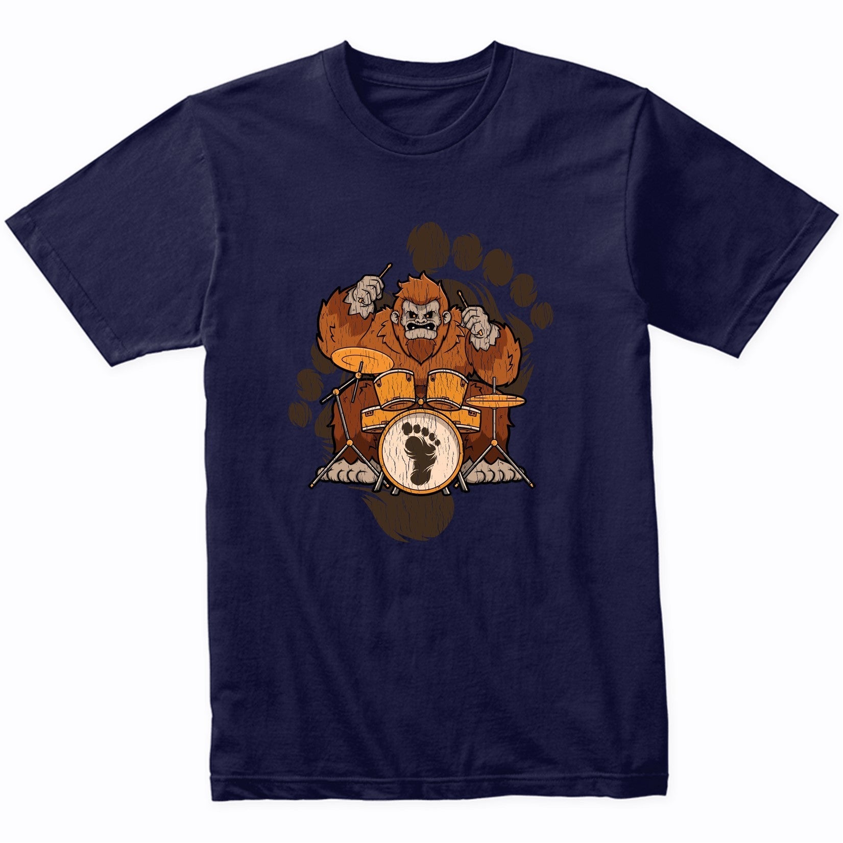 Bigfoot Drummer Shirt - Sasquatch Playing Drums T-Shirt
