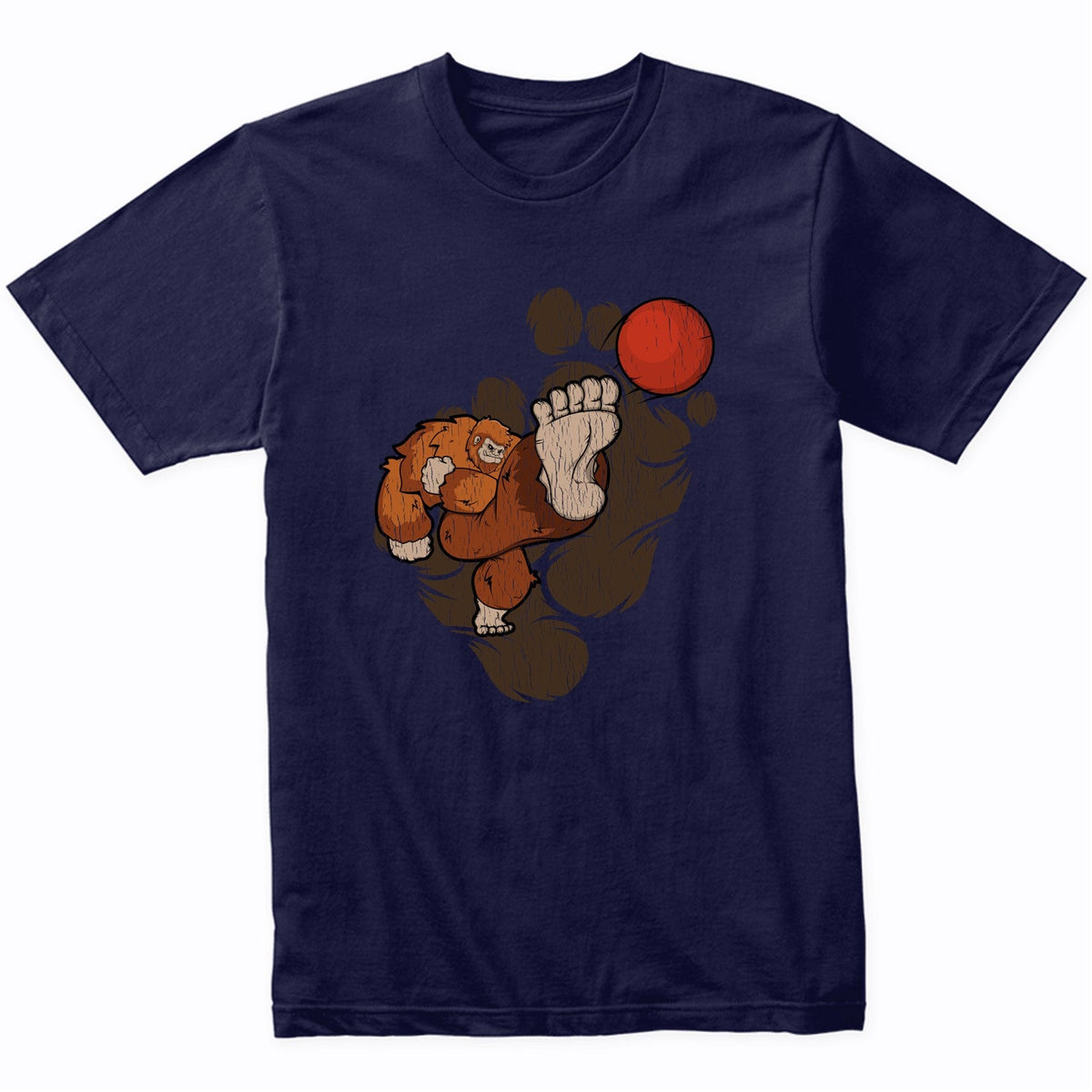 Bigfoot Kickball Shirt - Sasquatch Playing Kickball T-Shirt