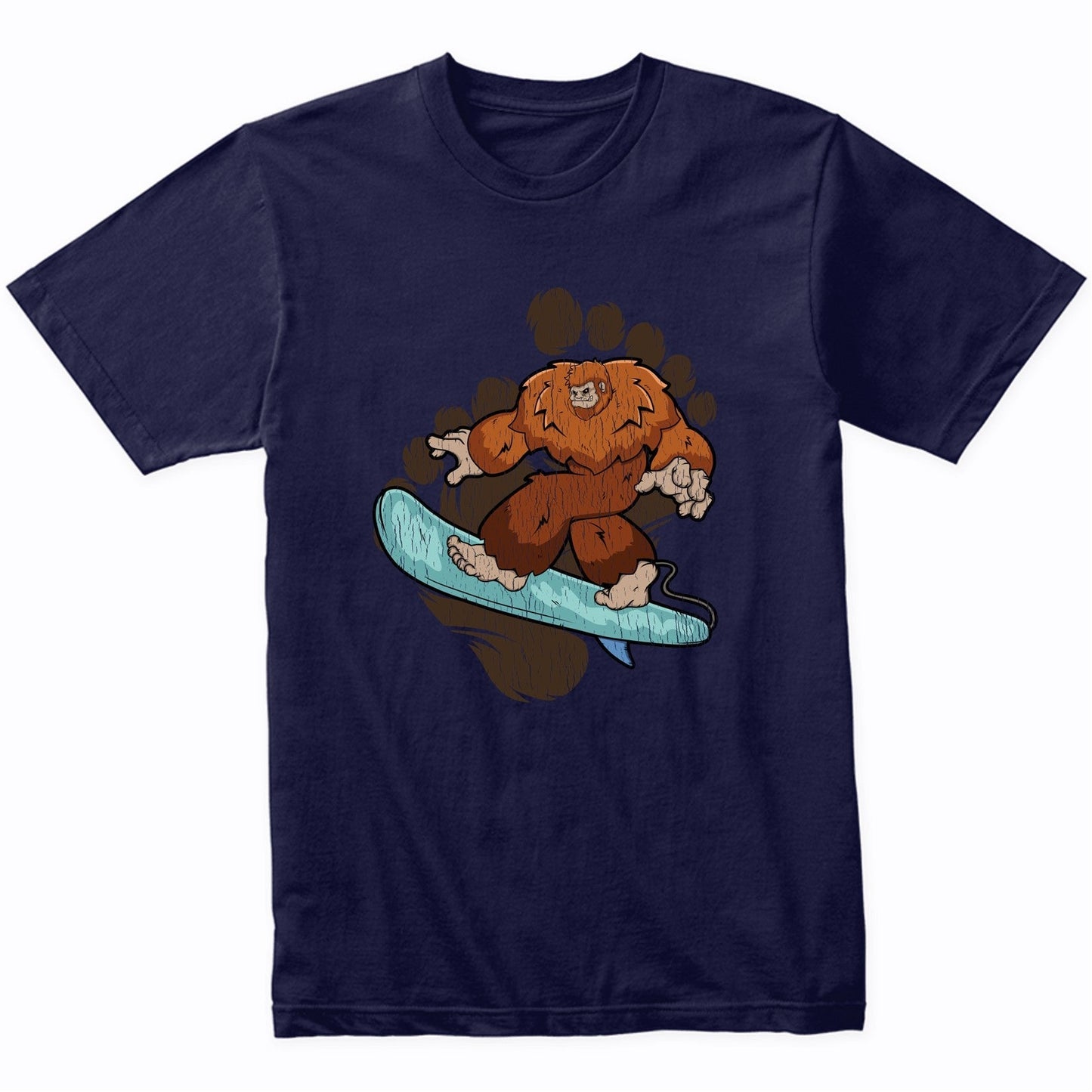 Bigfoot Surfing Shirt - Sasquatch on Surf Board T-Shirt