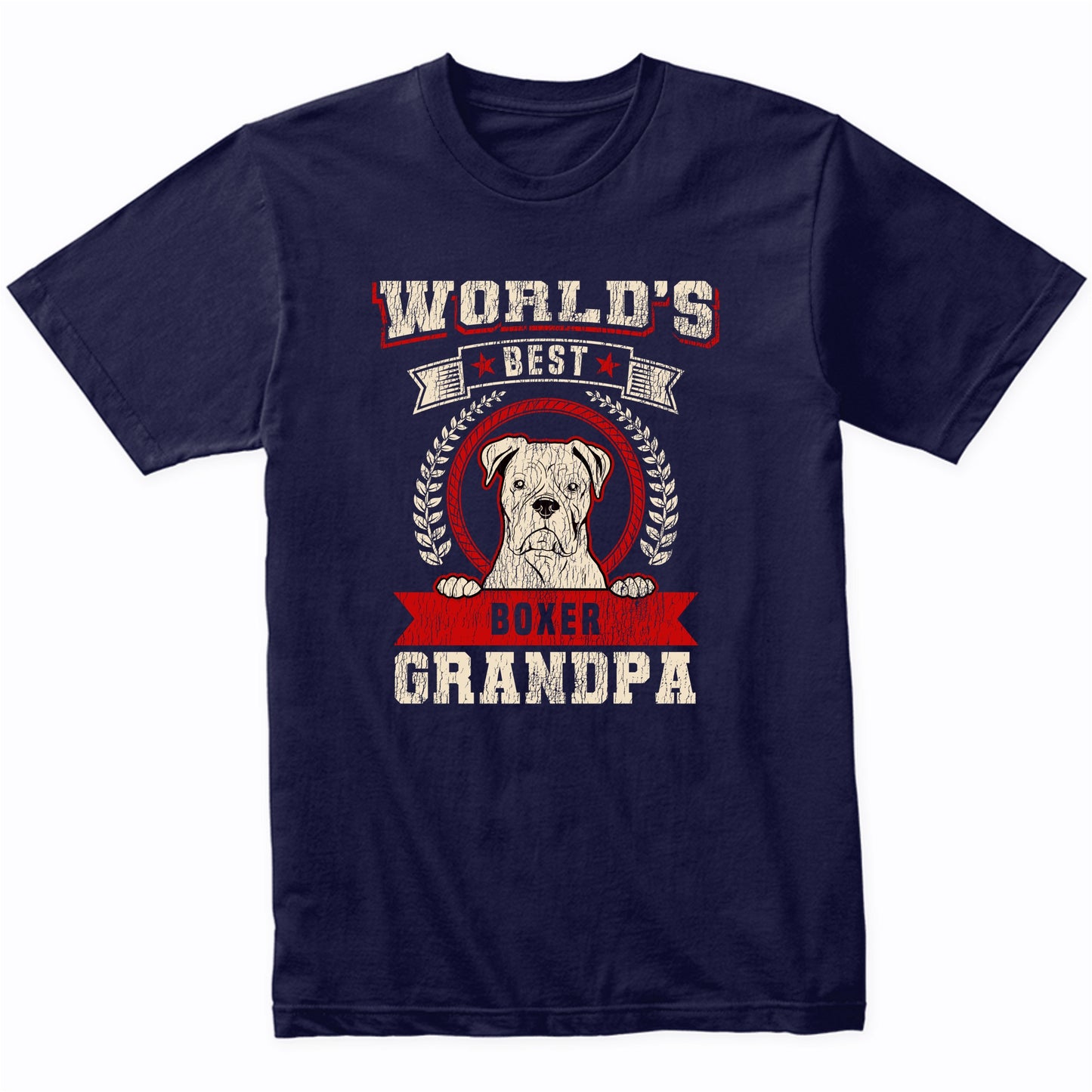 World's Best Boxer Grandpa Dog Breed T-Shirt
