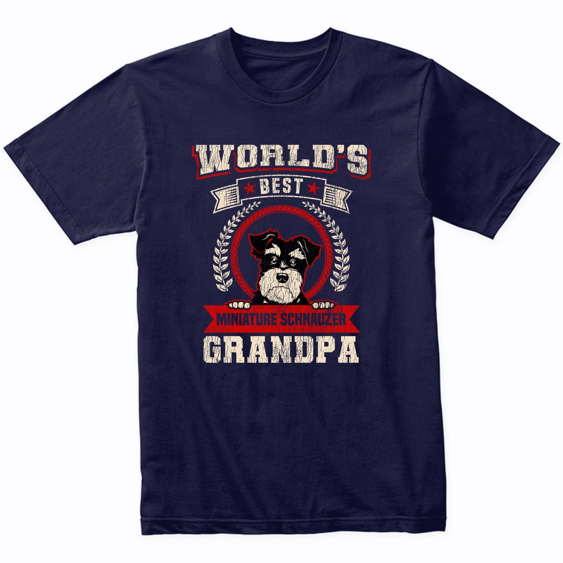 World's Best Miniature Schnauzer Grandpa Dog Breed T-Shirt