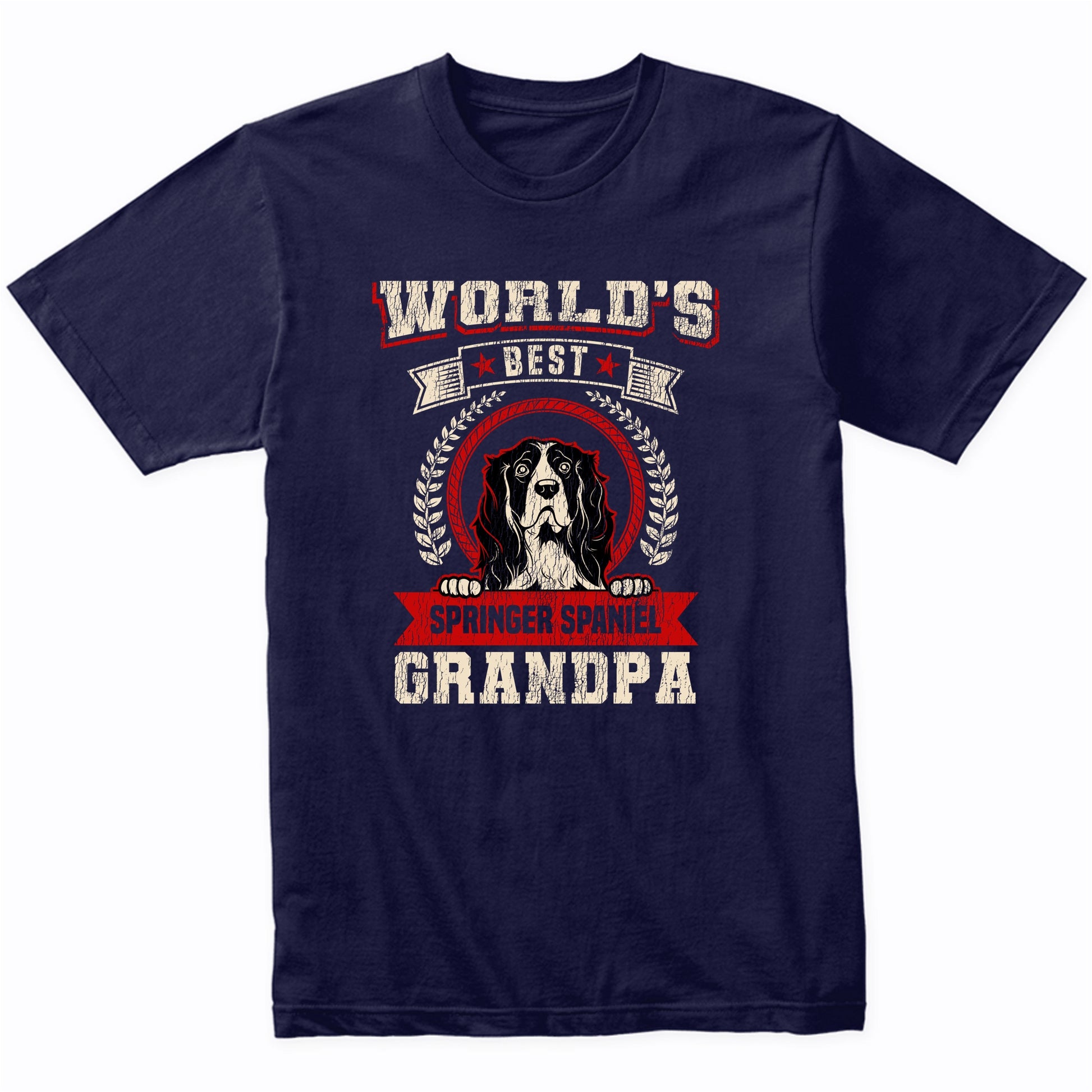 World's Best Springer Spaniel Grandpa Dog Breed T-Shirt