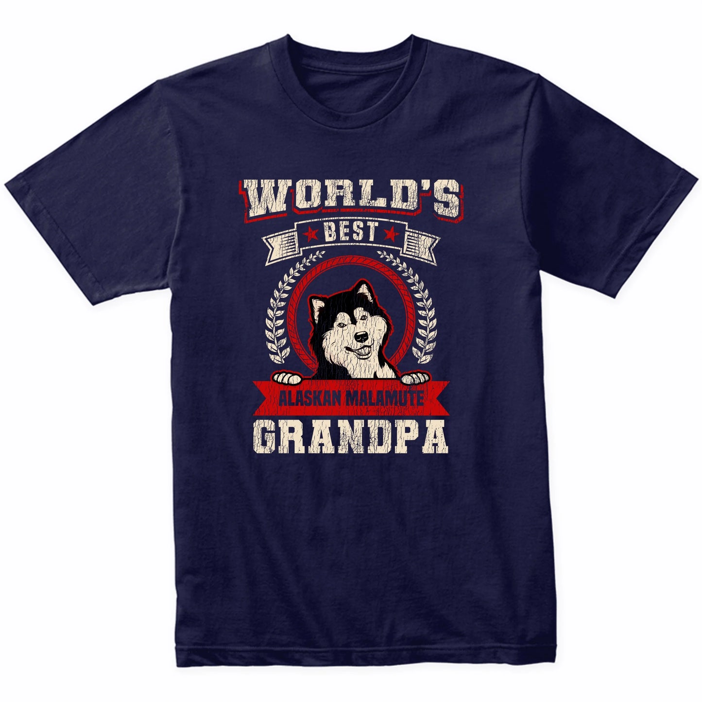 World's Best Alaskan Malamute Grandpa Dog Breed T-Shirt