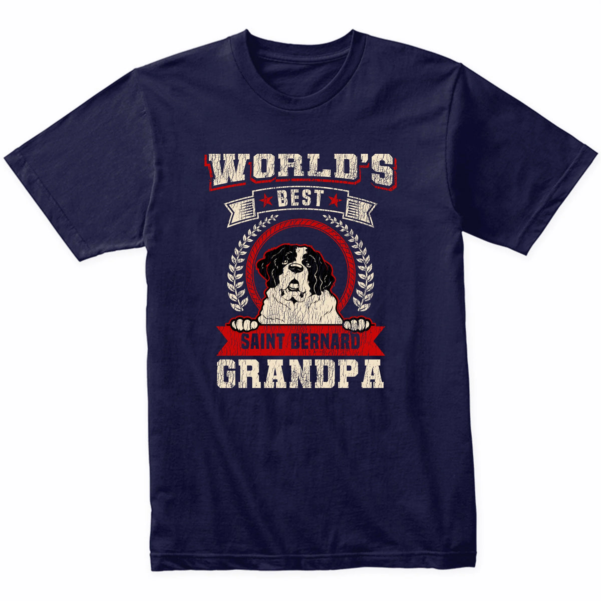 World's Best Saint Bernard Grandpa Dog Breed T-Shirt
