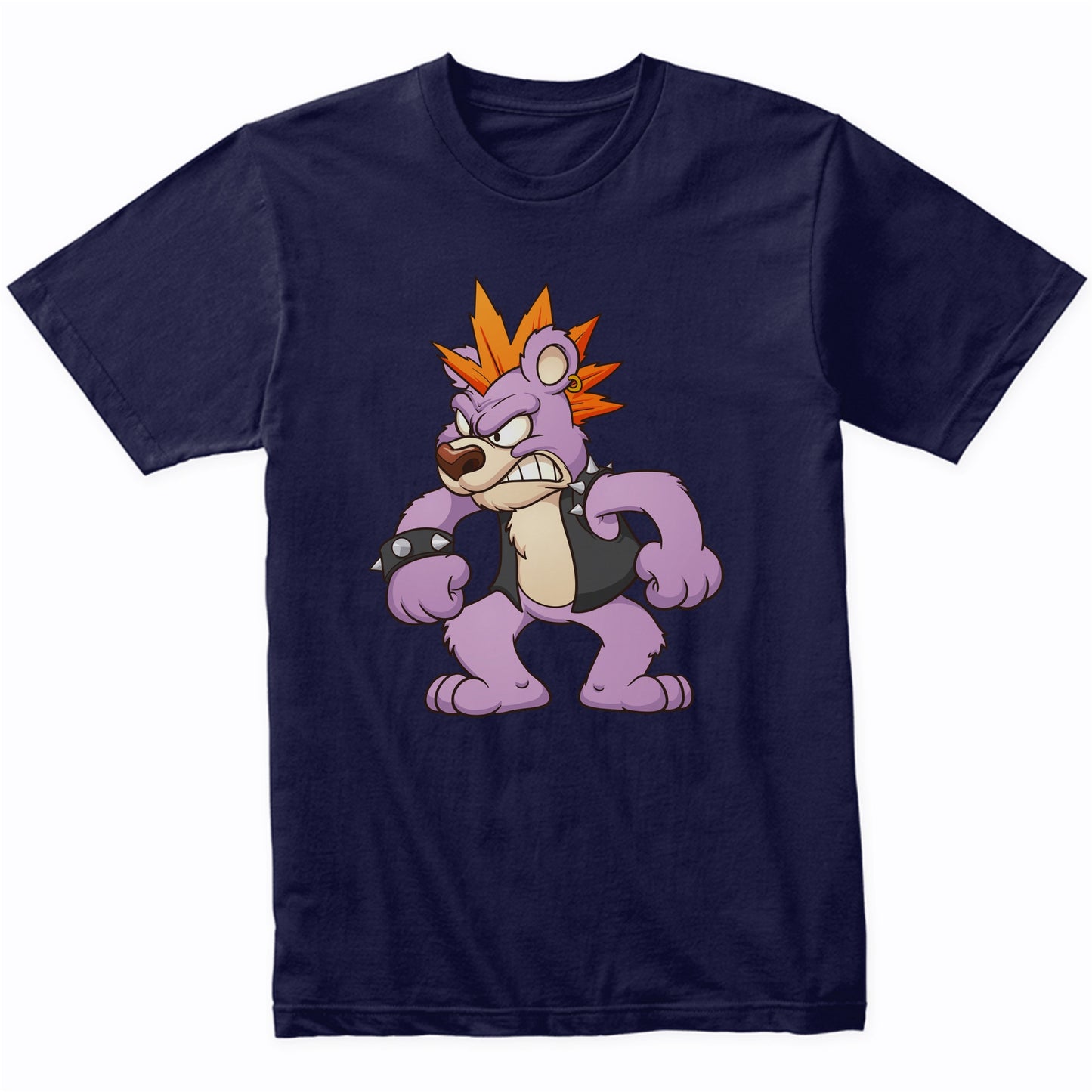 Angry Punk Rock Teddy Bear Mohawk Bear T-Shirt