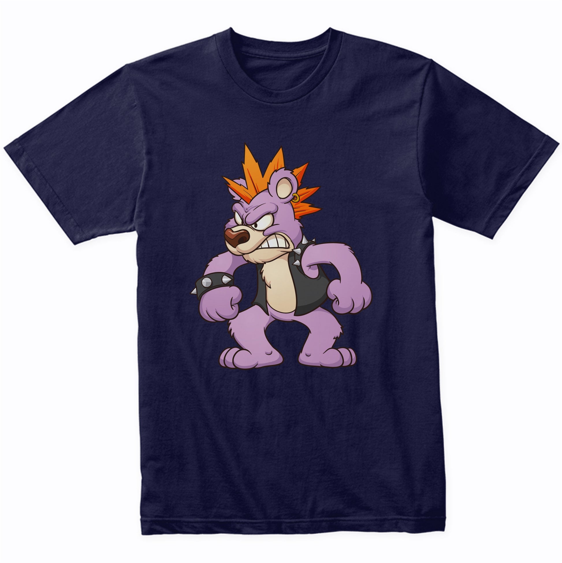 Angry Punk Rock Teddy Bear Mohawk Bear T-Shirt
