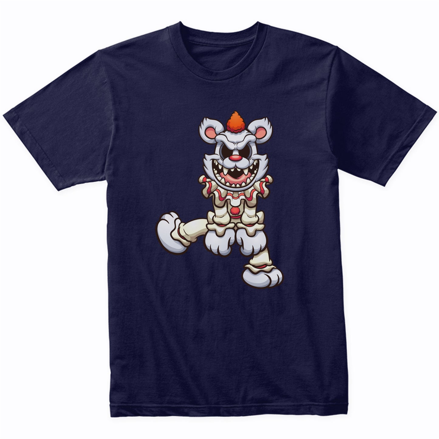Demented Clown Teddy Bear Scary Deranged Bear Halloween T-Shirt
