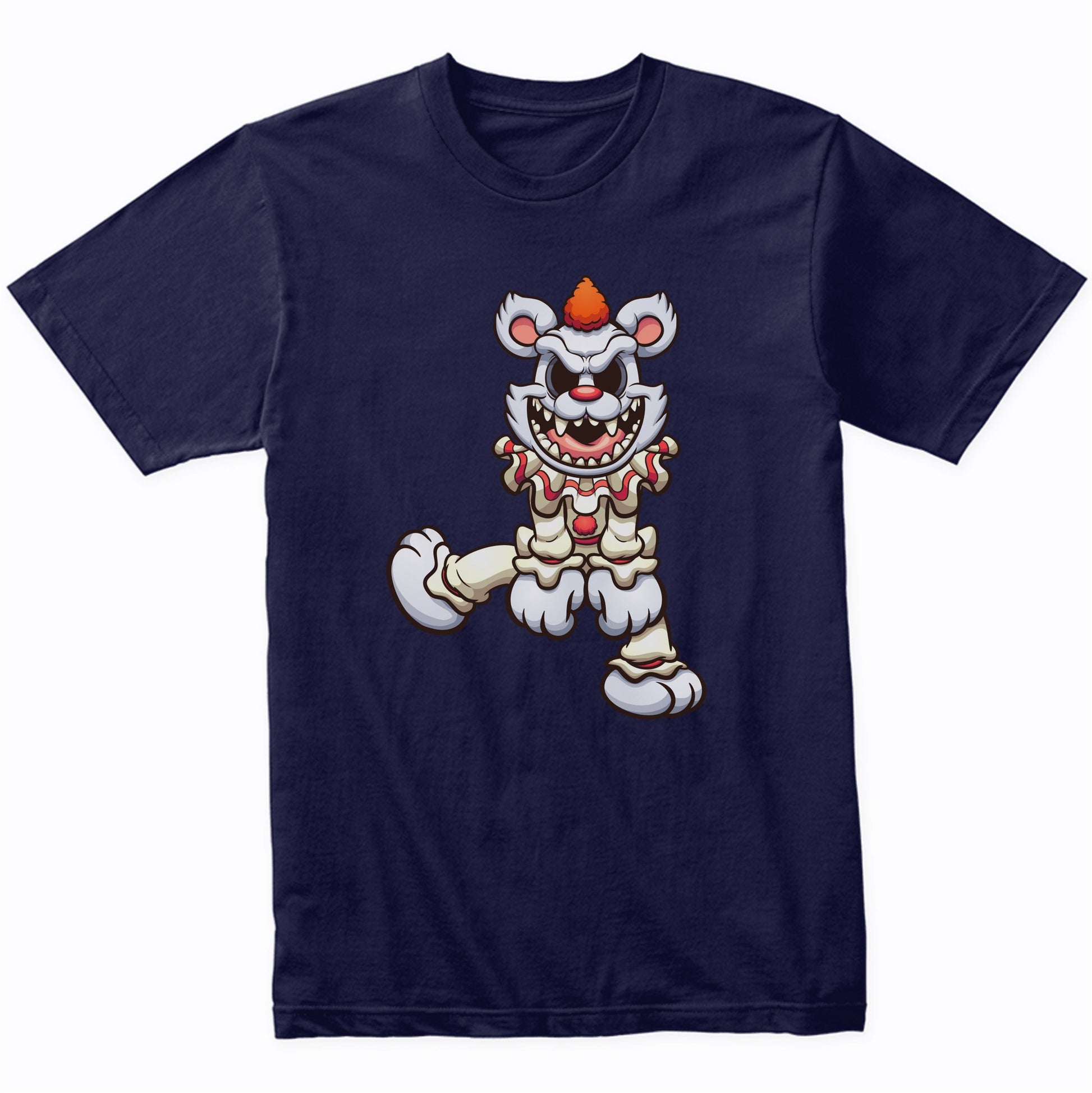 Demented Clown Teddy Bear Scary Deranged Bear Halloween T-Shirt