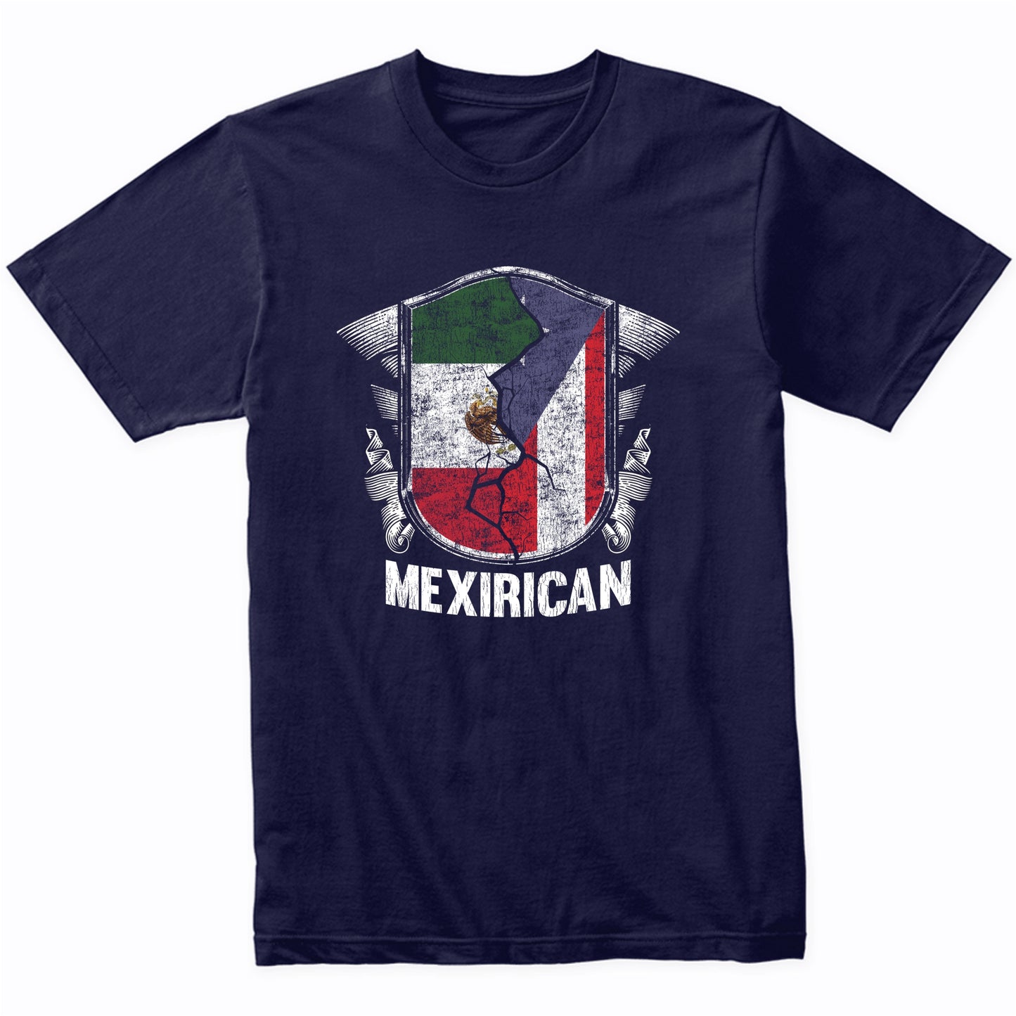 Mexirican Mexico Puerto Rico Flag Half Mexican Puerto Rican T-Shirt