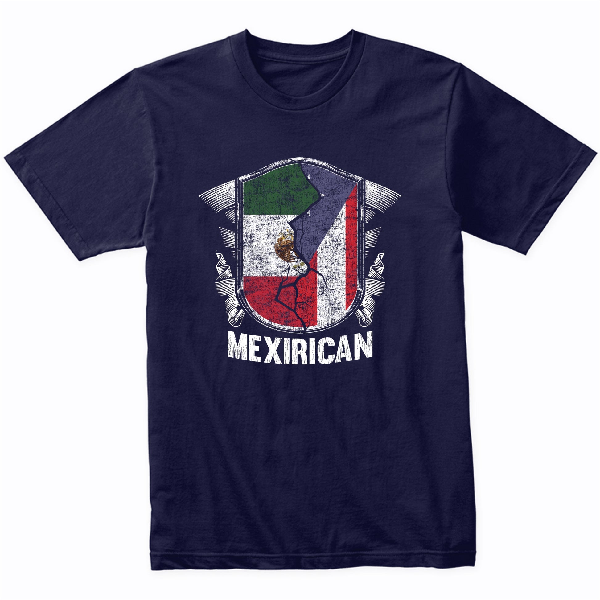 Mexirican Mexico Puerto Rico Flag Half Mexican Puerto Rican T-Shirt