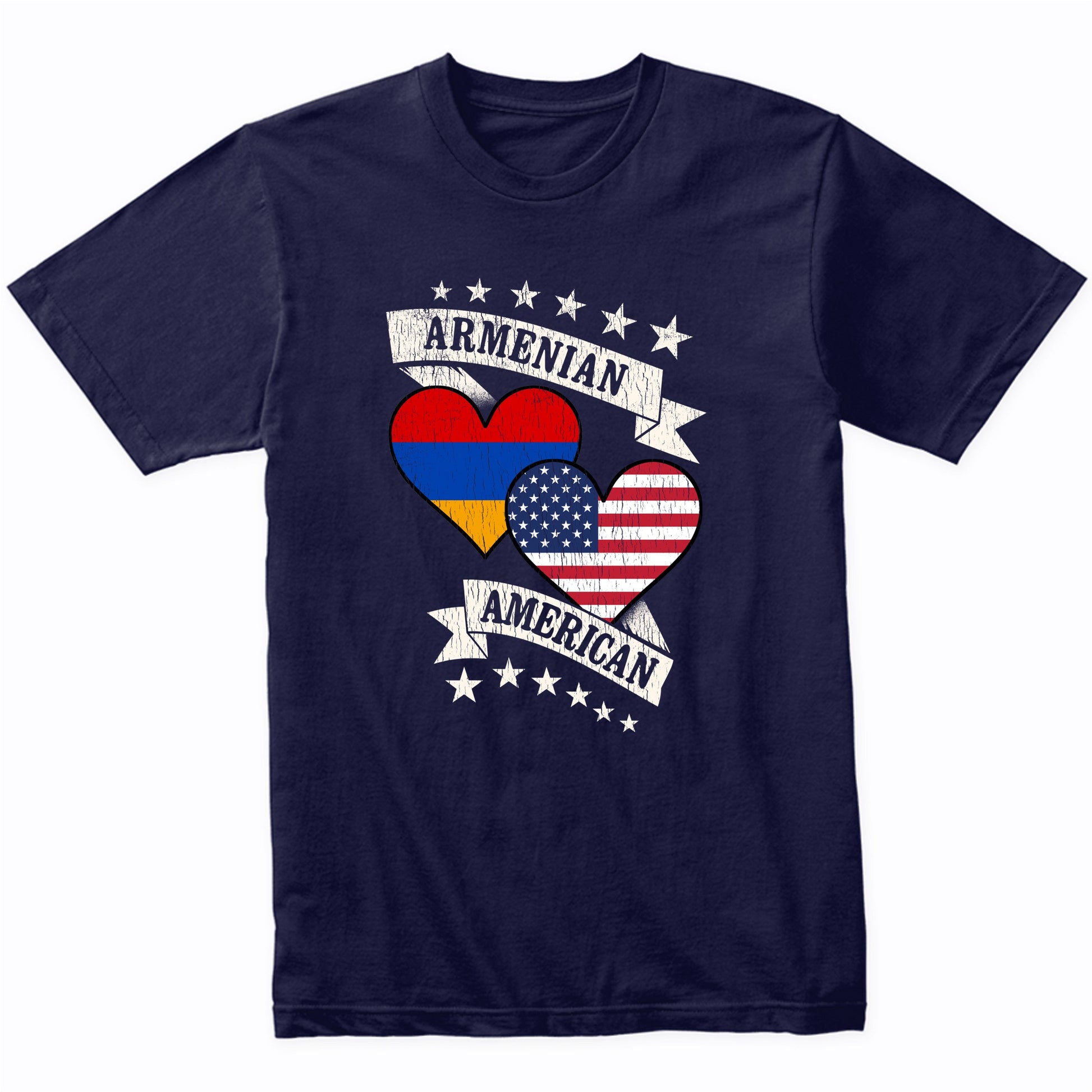 Armenian American Heart Flags Armenia America T-Shirt