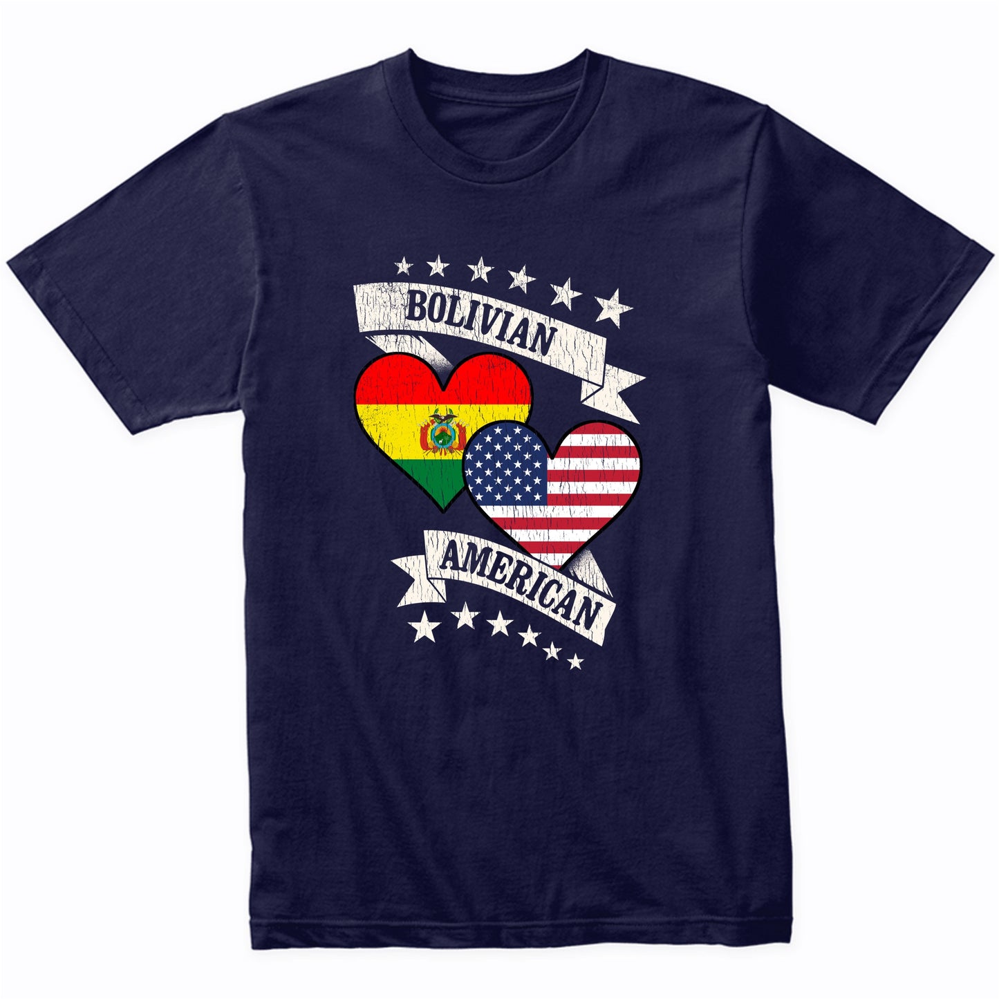 Bolivian American Heart Flags Bolivia America T-Shirt