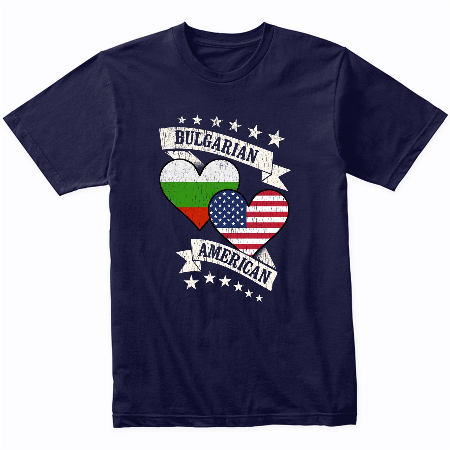 Bulgarian American Heart Flags Bulgaria America T-Shirt