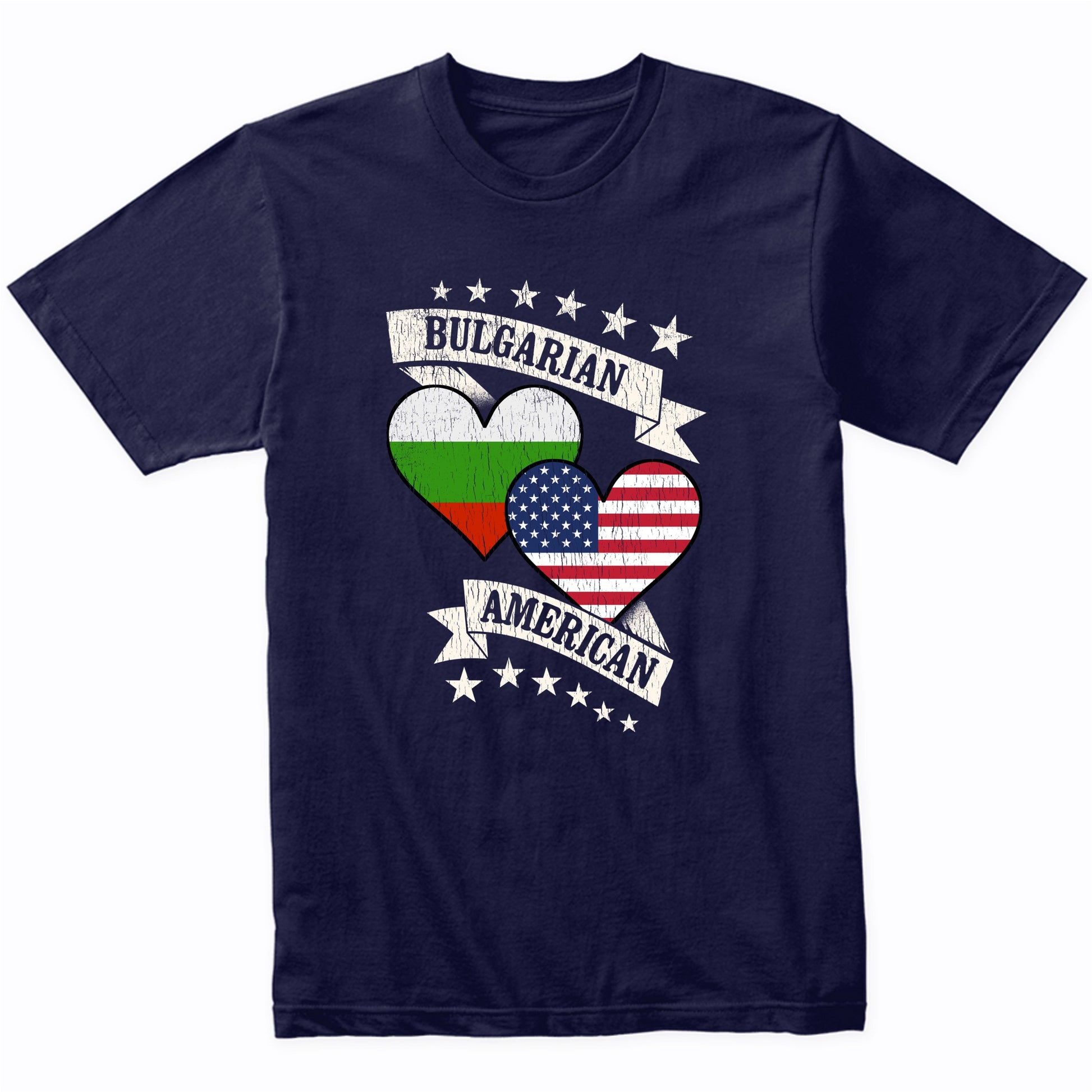 Bulgarian American Heart Flags Bulgaria America T-Shirt