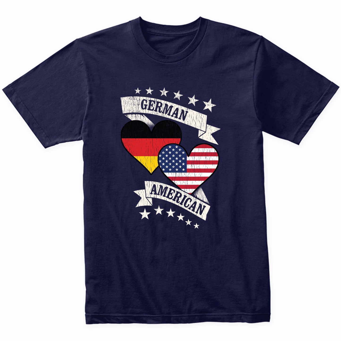 German American Heart Flags Germany America T-Shirt