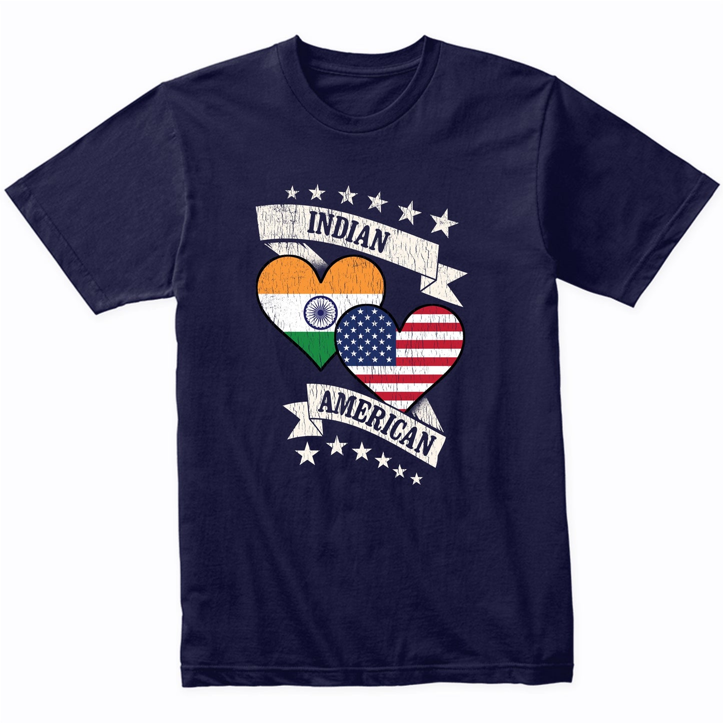 Indian American Heart Flags India America T-Shirt