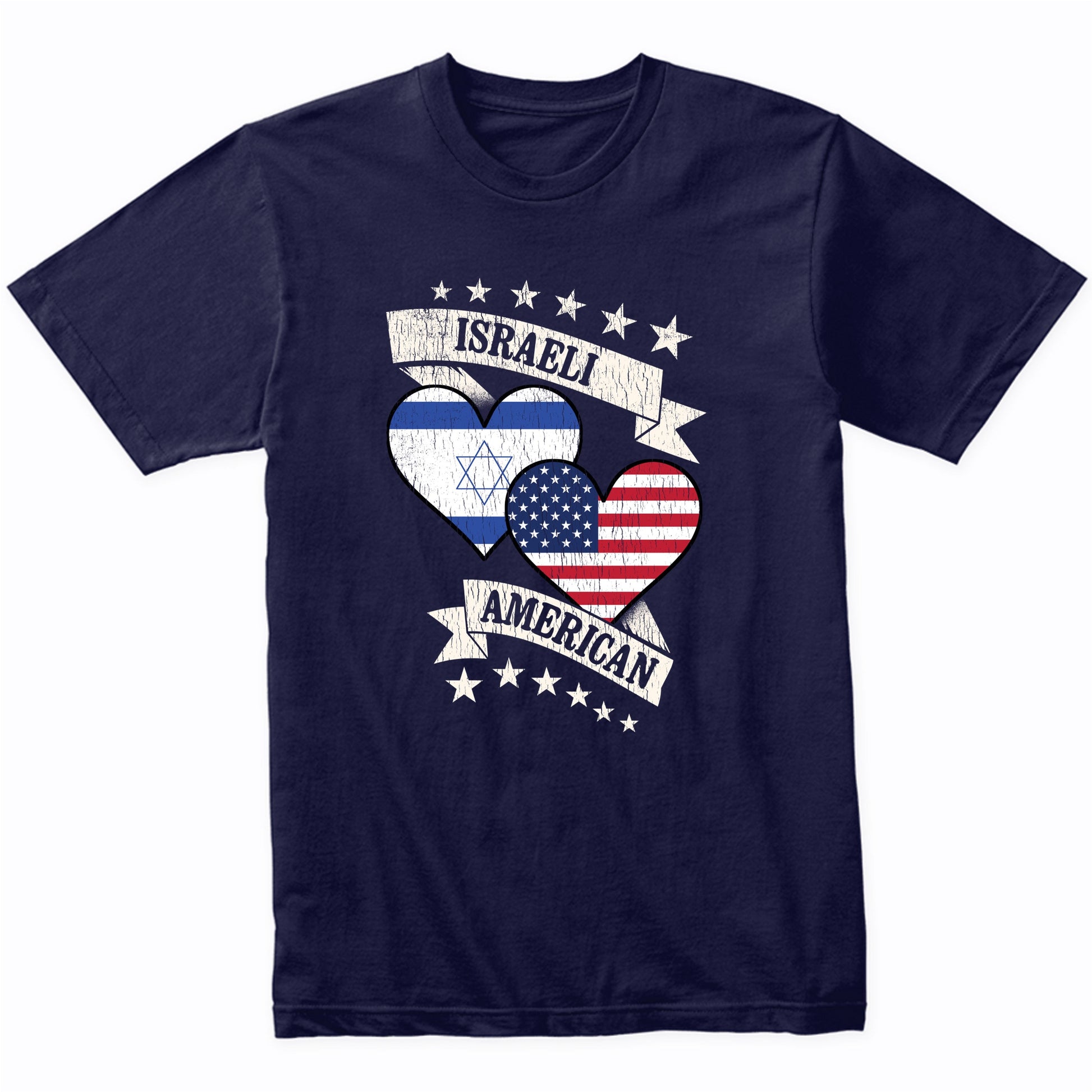 Israeli American Heart Flags Israel America T-Shirt