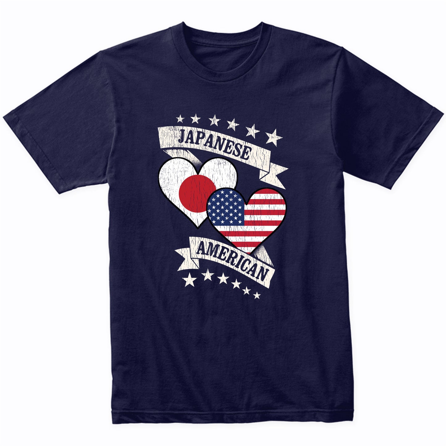 Japanese American Heart Flags Japan America T-Shirt
