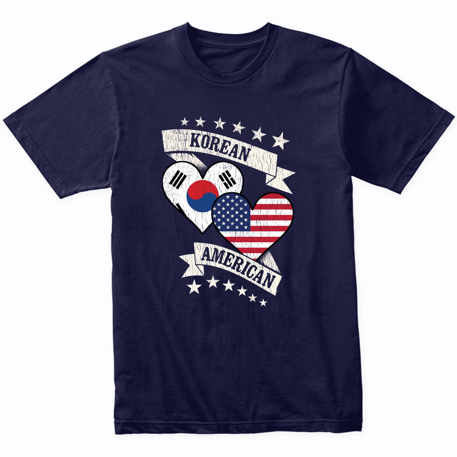 Korean American Heart Flags South Korea America T-Shirt