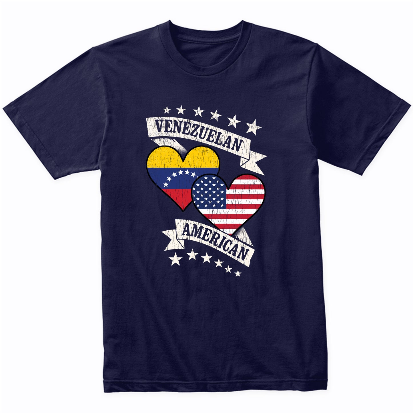 Venezuelan American Heart Flags Venezuela America T-Shirt