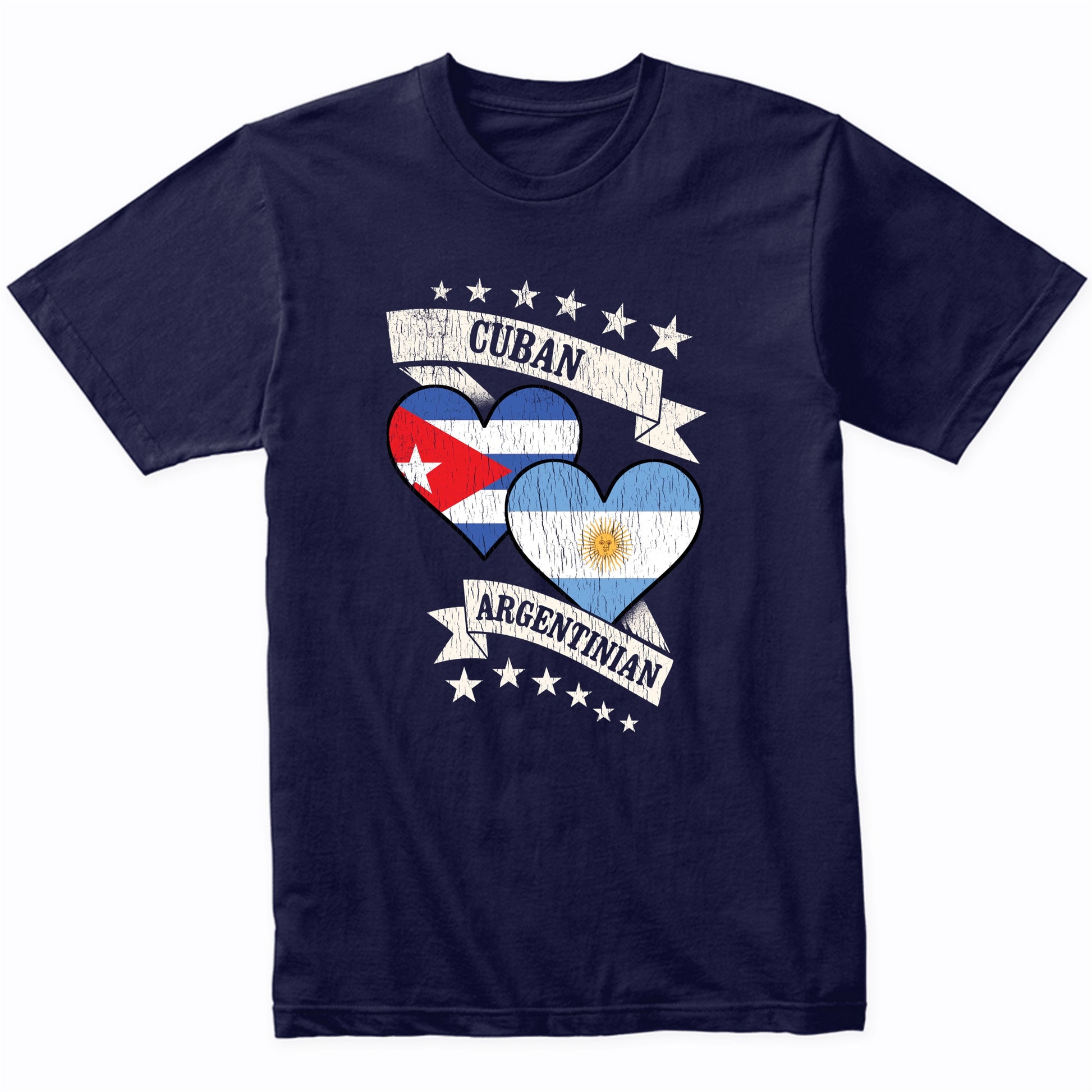 Cuban Argentinian Heart Flags Cuba Argentina T-Shirt