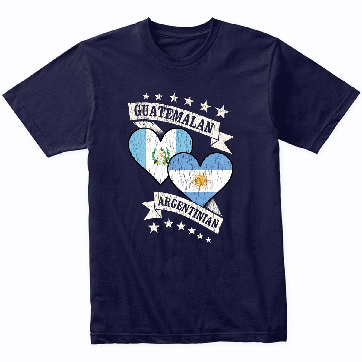 Guatemalan Argentinian Heart Flags Guatemala Argentina T-Shirt