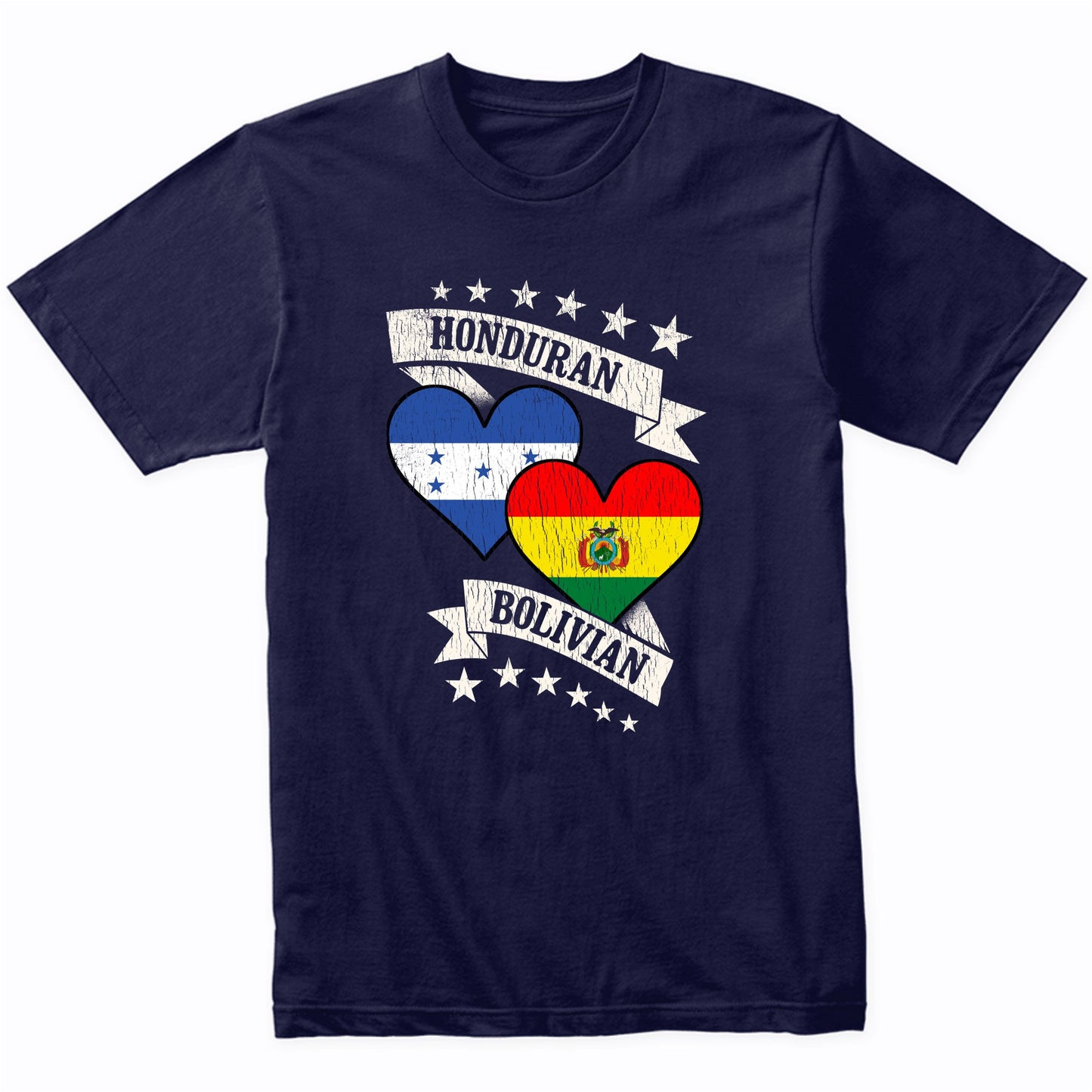Honduran Bolivian Heart Flags Honduras Bolivia T-Shirt