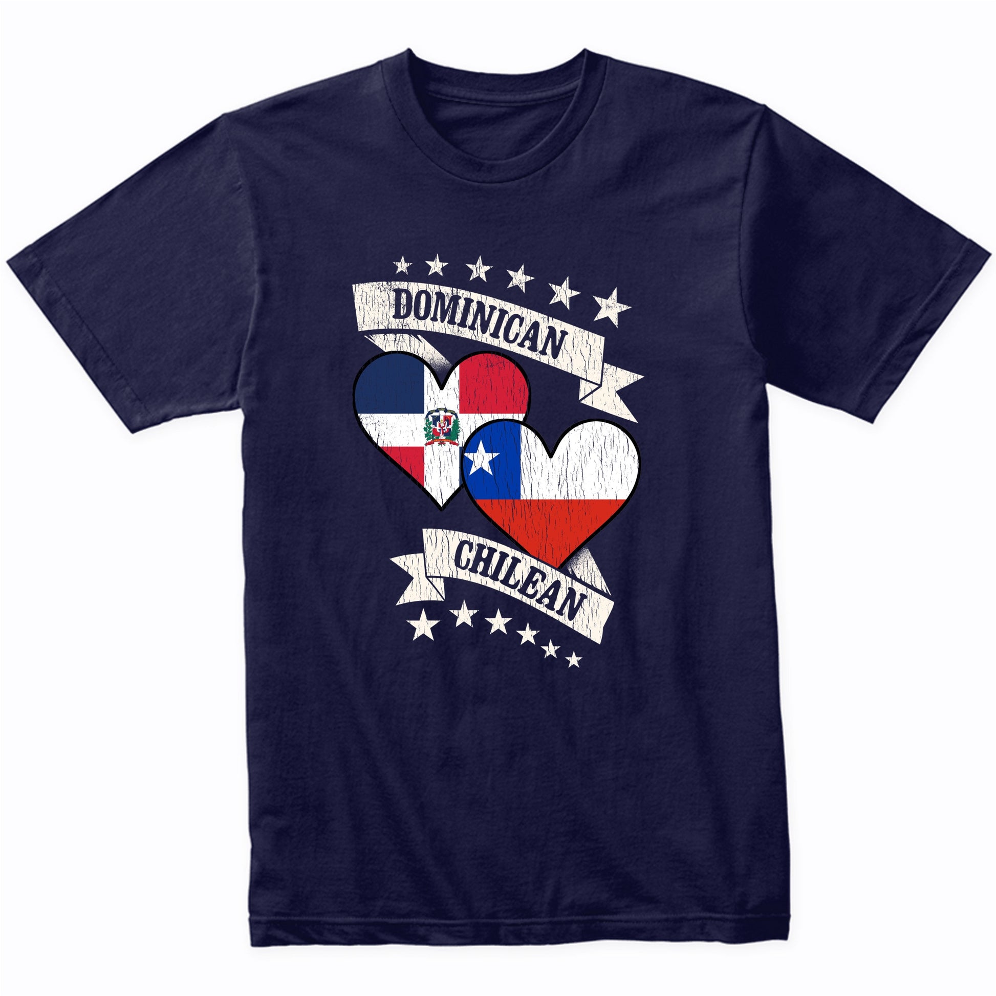 Dominican Chilean Heart Flags Dominican Republic Chile T-Shirt