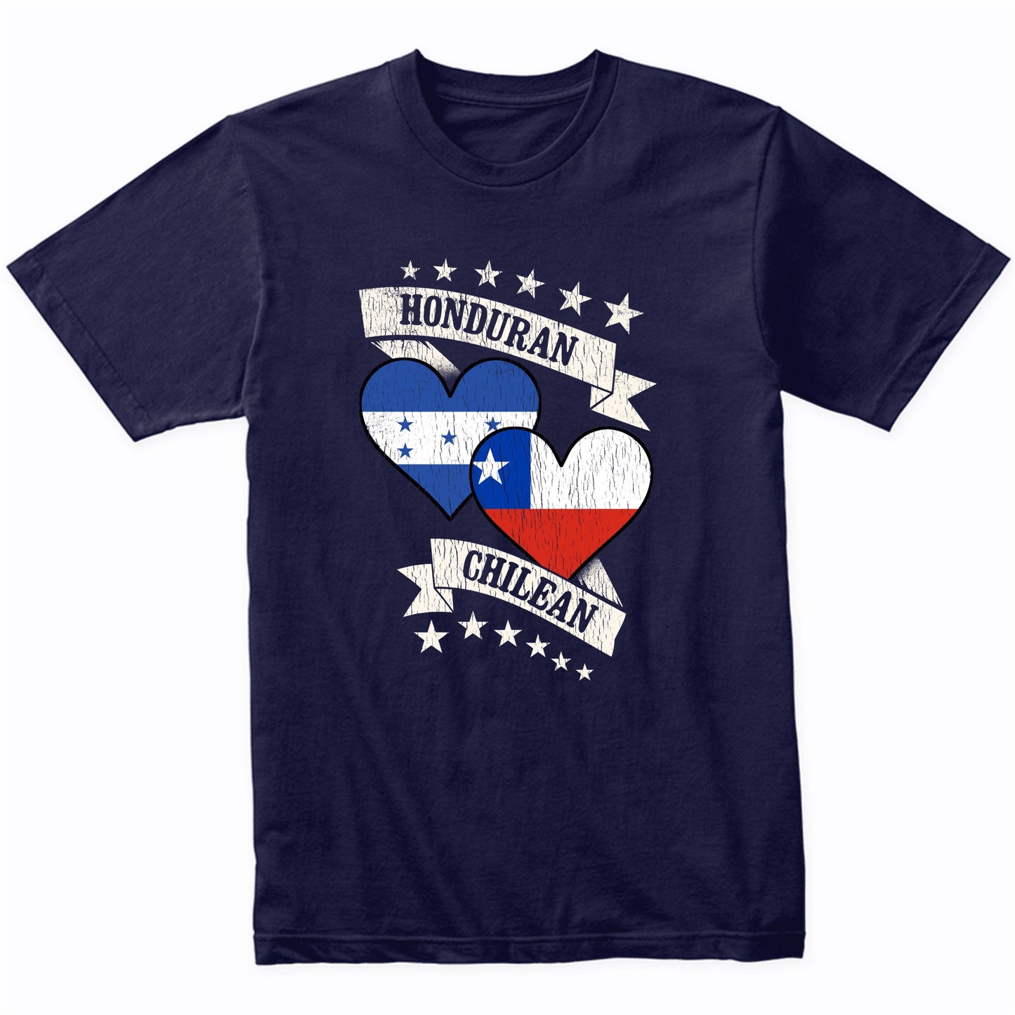 Honduran Chilean Heart Flags Honduras Chile T-Shirt