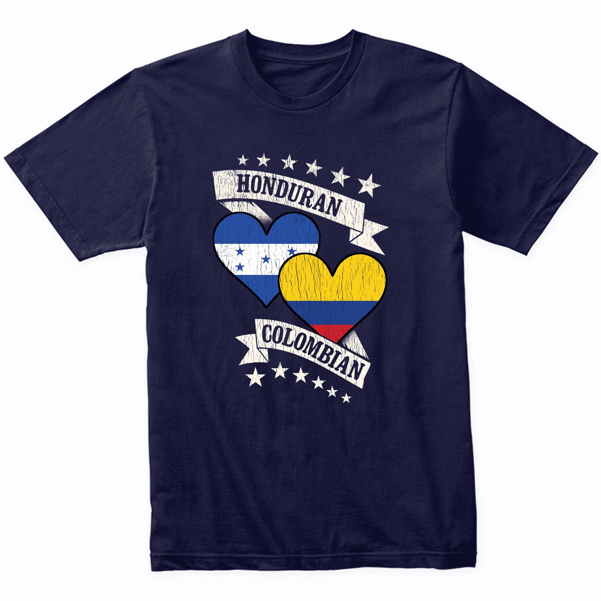 Honduran Colombian Heart Flags Honduras Colombia T-Shirt