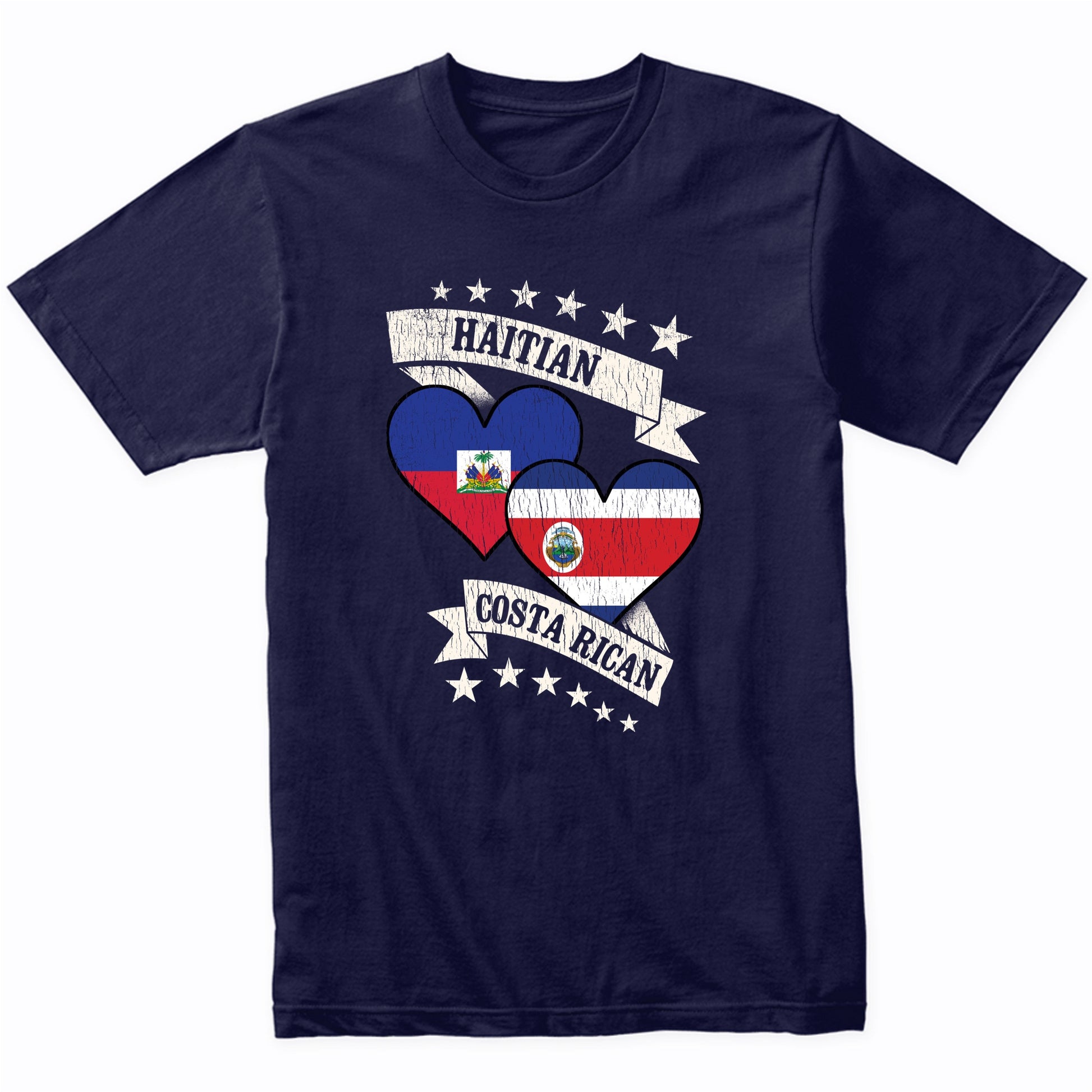 Haitian Costa Rican Heart Flags Haiti Costa Rica T-Shirt