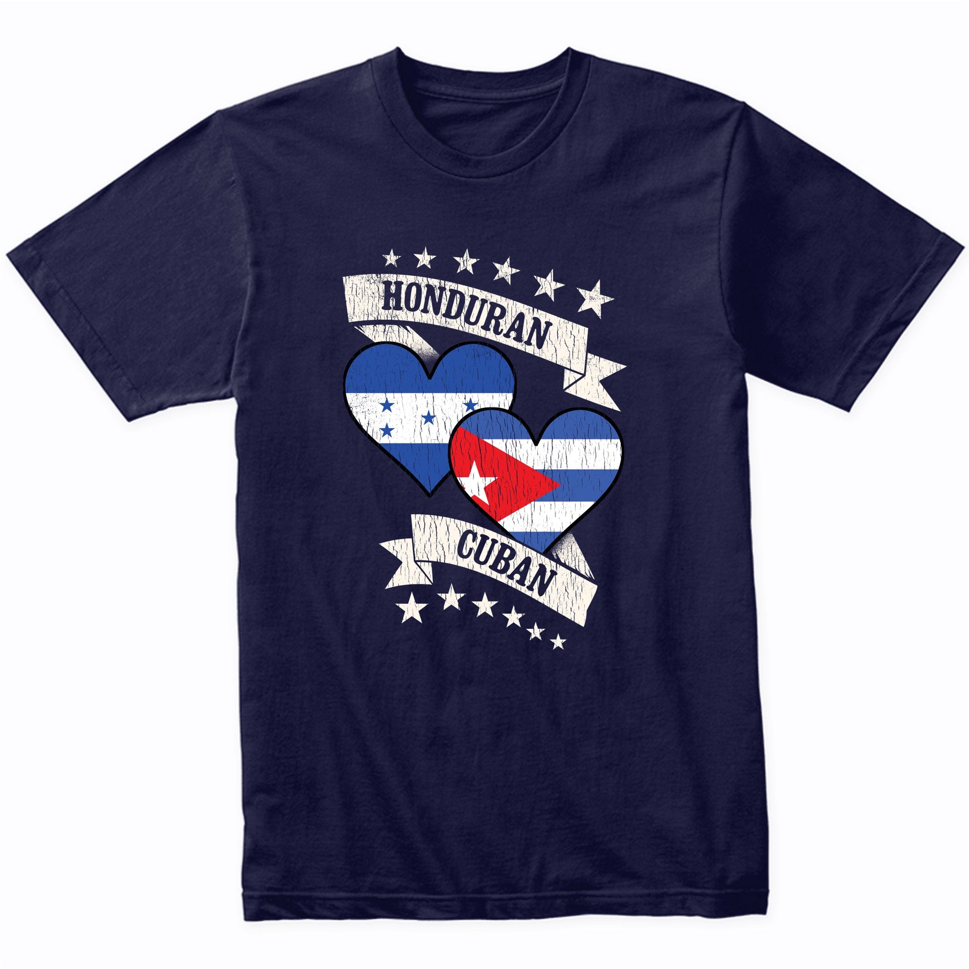 Honduran Cuban Heart Flags Honduras Cuba T-Shirt