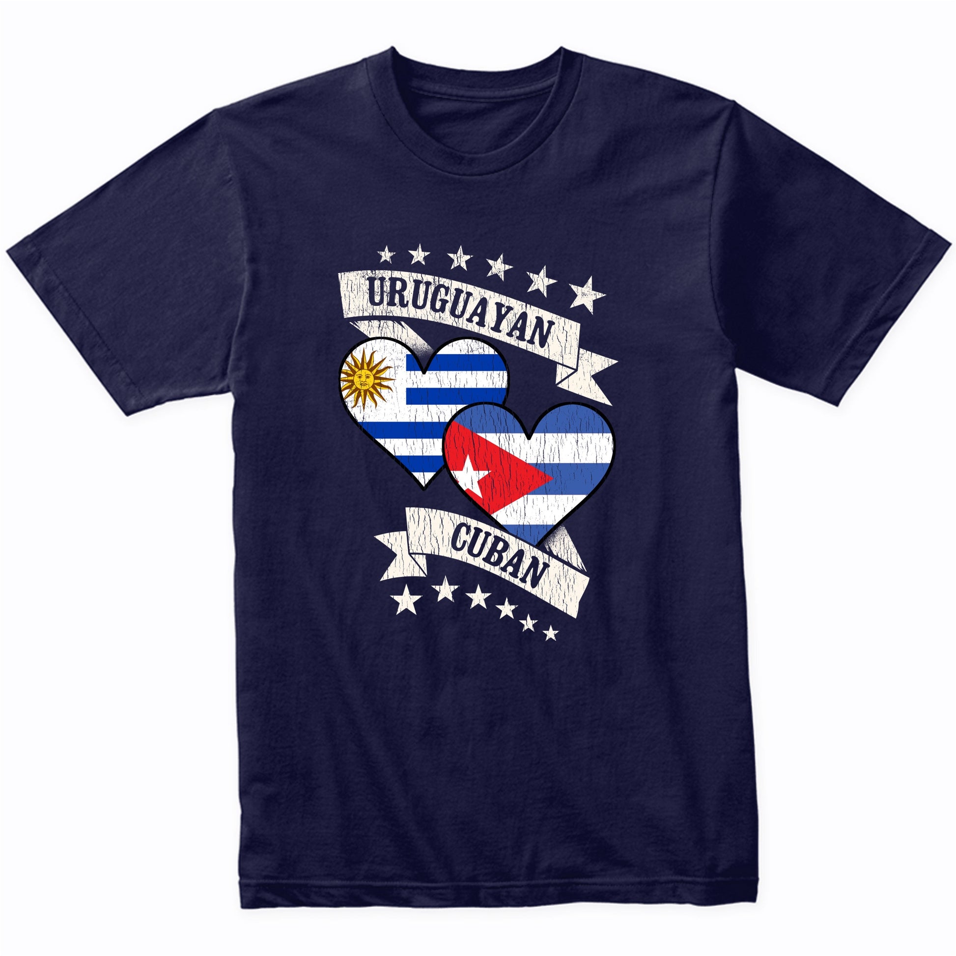 Uruguayan Cuban Heart Flags Uruguay Cuba T-Shirt
