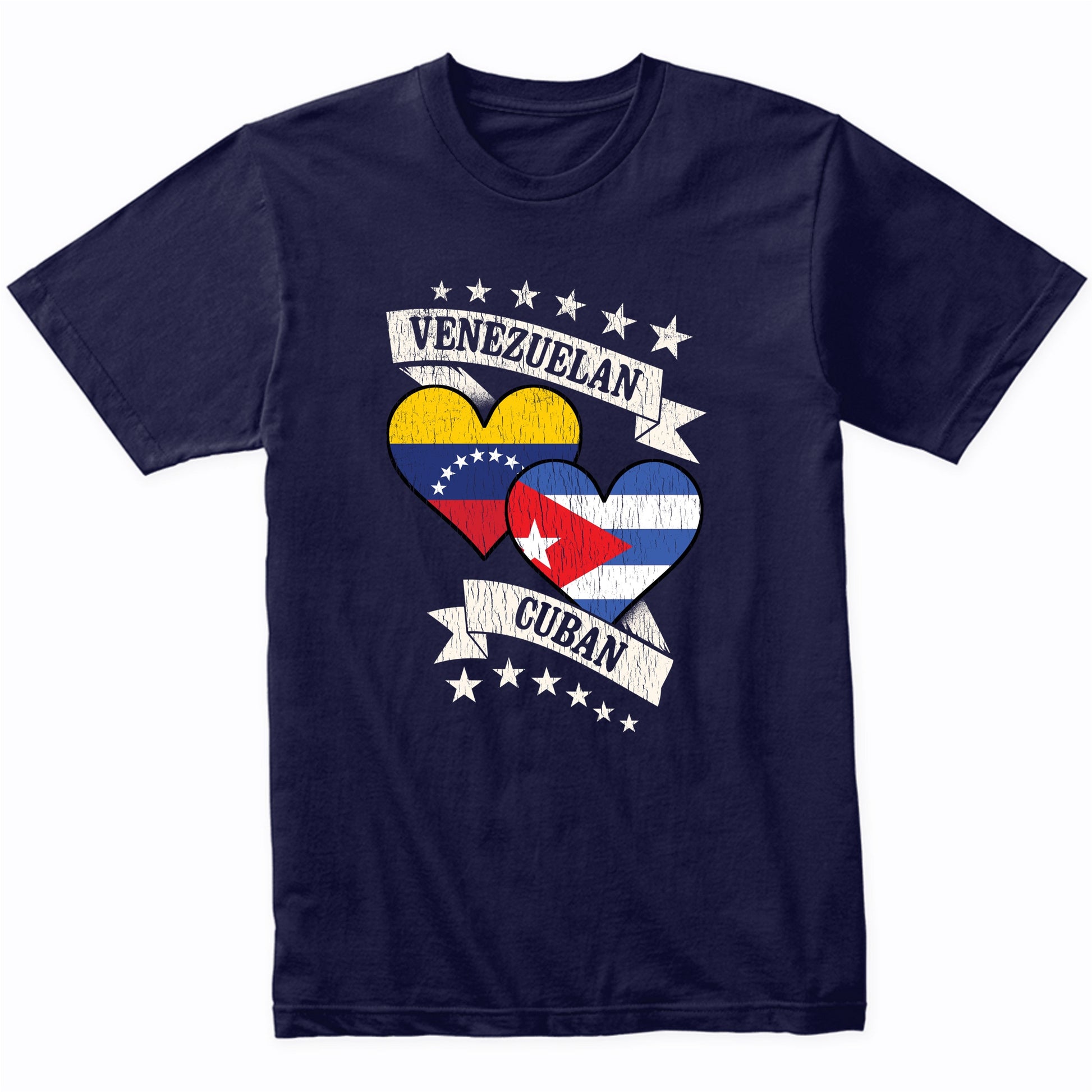 Venezuelan Cuban Heart Flags Venezuela Cuba T-Shirt