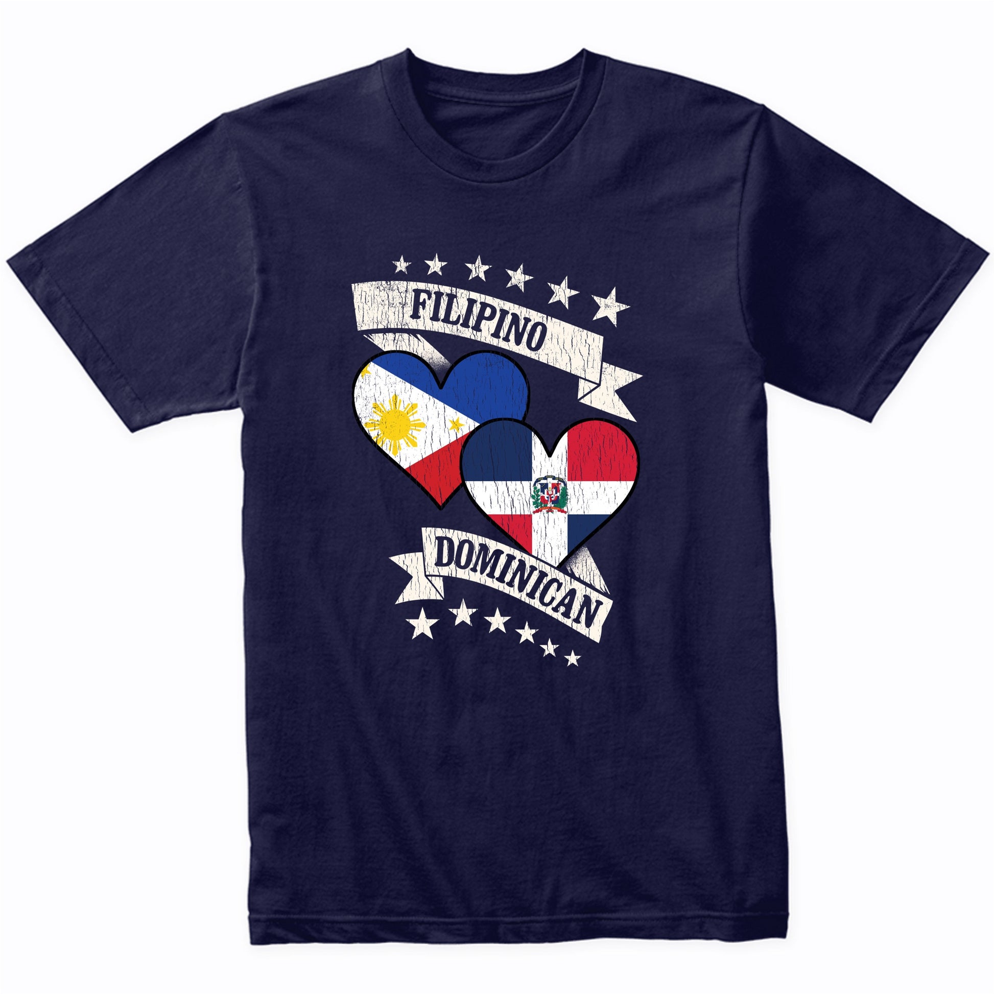 Filipino Dominican Heart Flags Philippines Dominican Republic T-Shirt