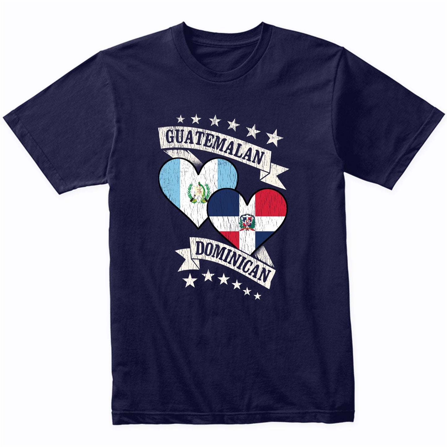 Guatemalan Dominican Heart Flags Guatemala Dominican Republic T-Shirt