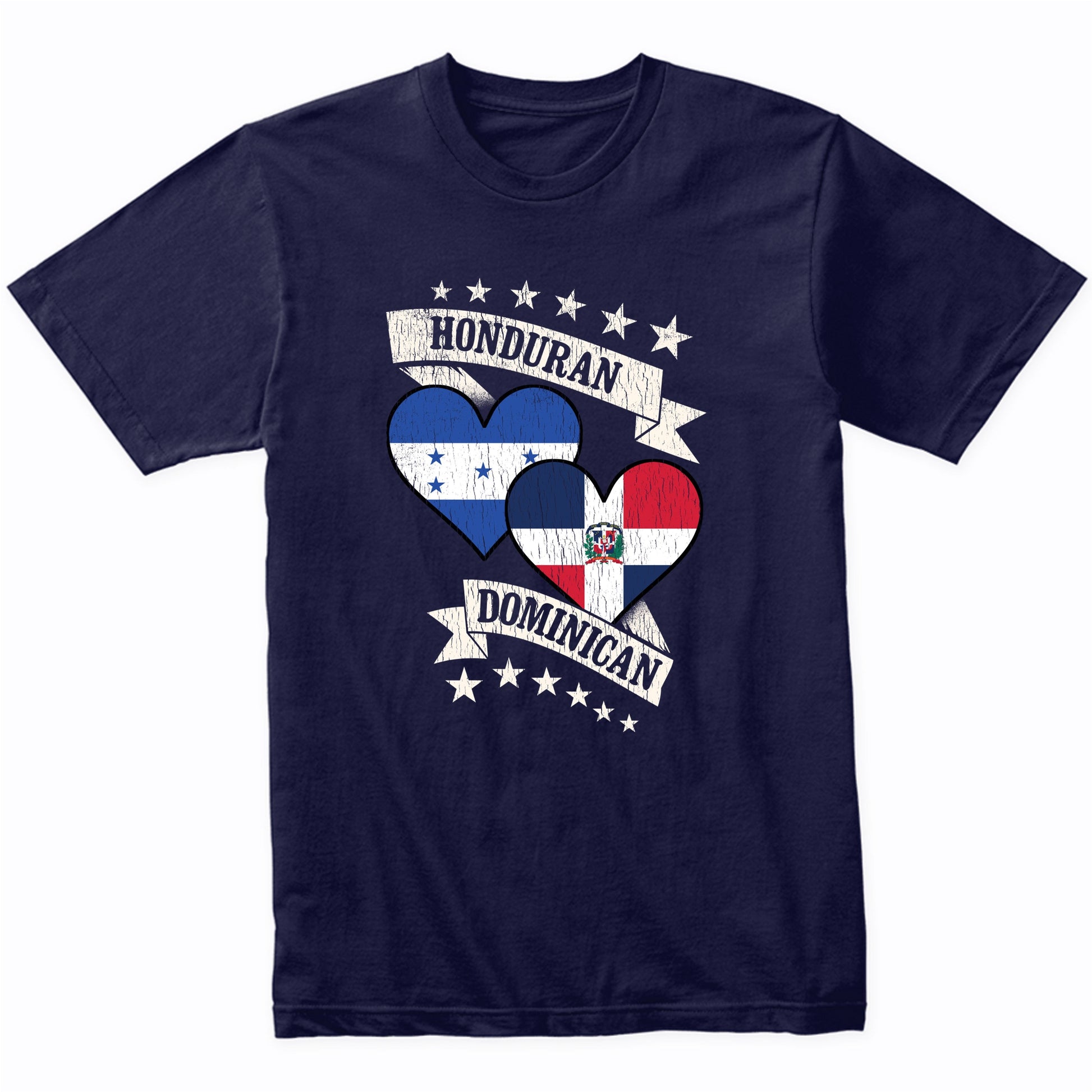 Honduran Dominican Heart Flags Honduras Dominican Republic T-Shirt