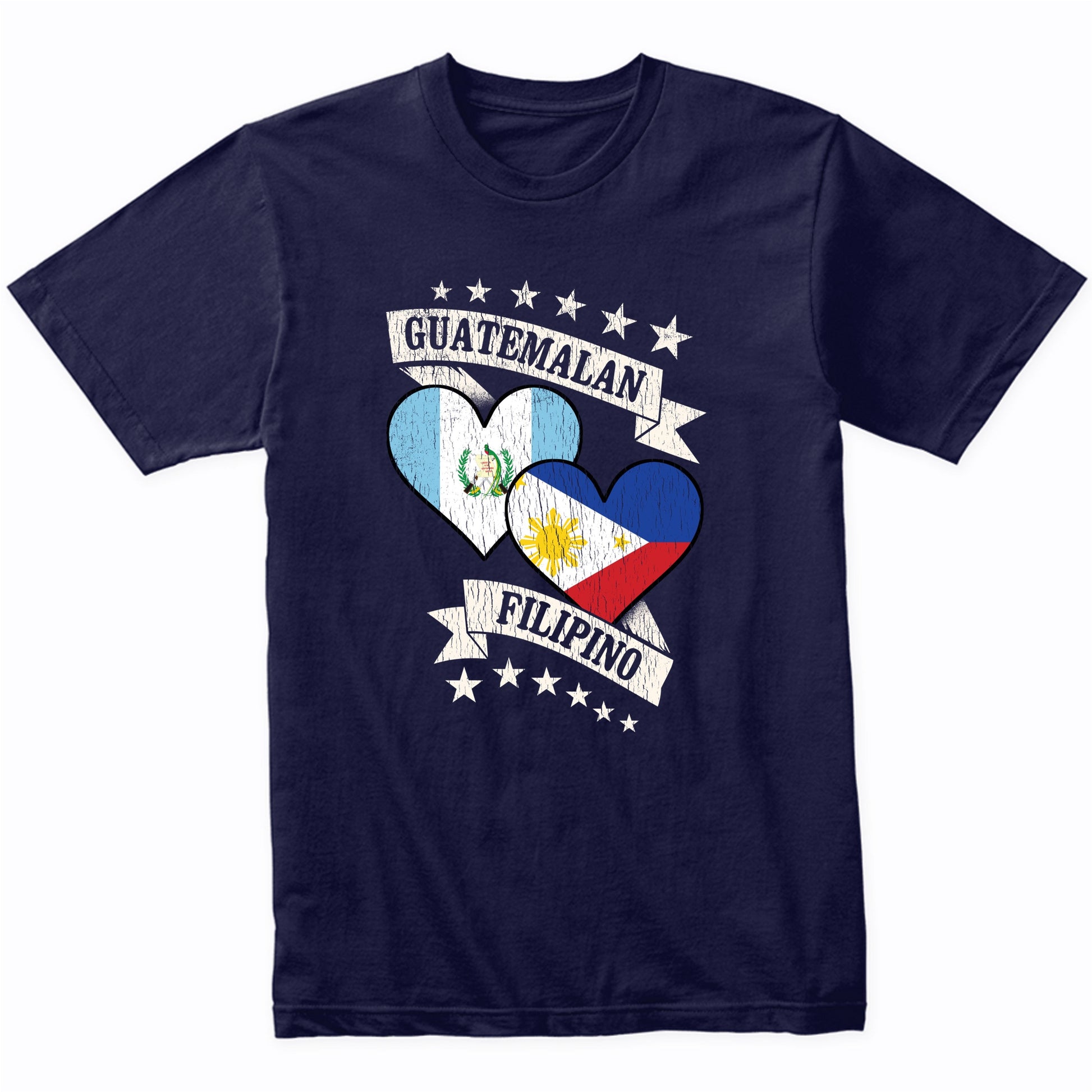 Guatemalan Filipino Heart Flags Guatemala Philippines T-Shirt