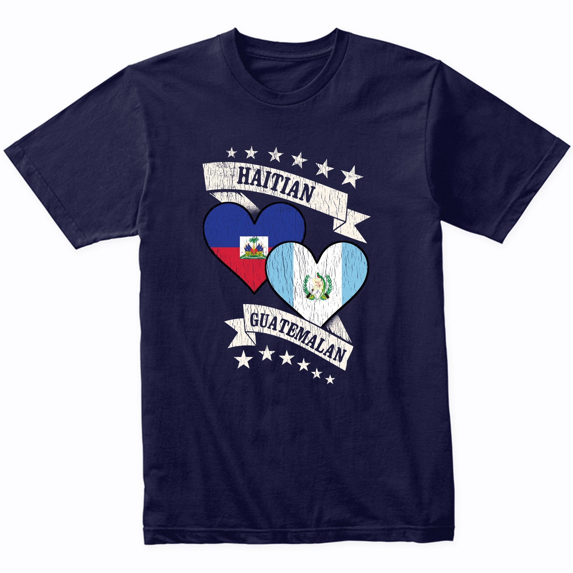 Haitian Guatemalan Heart Flags Haiti Guatemala T-Shirt