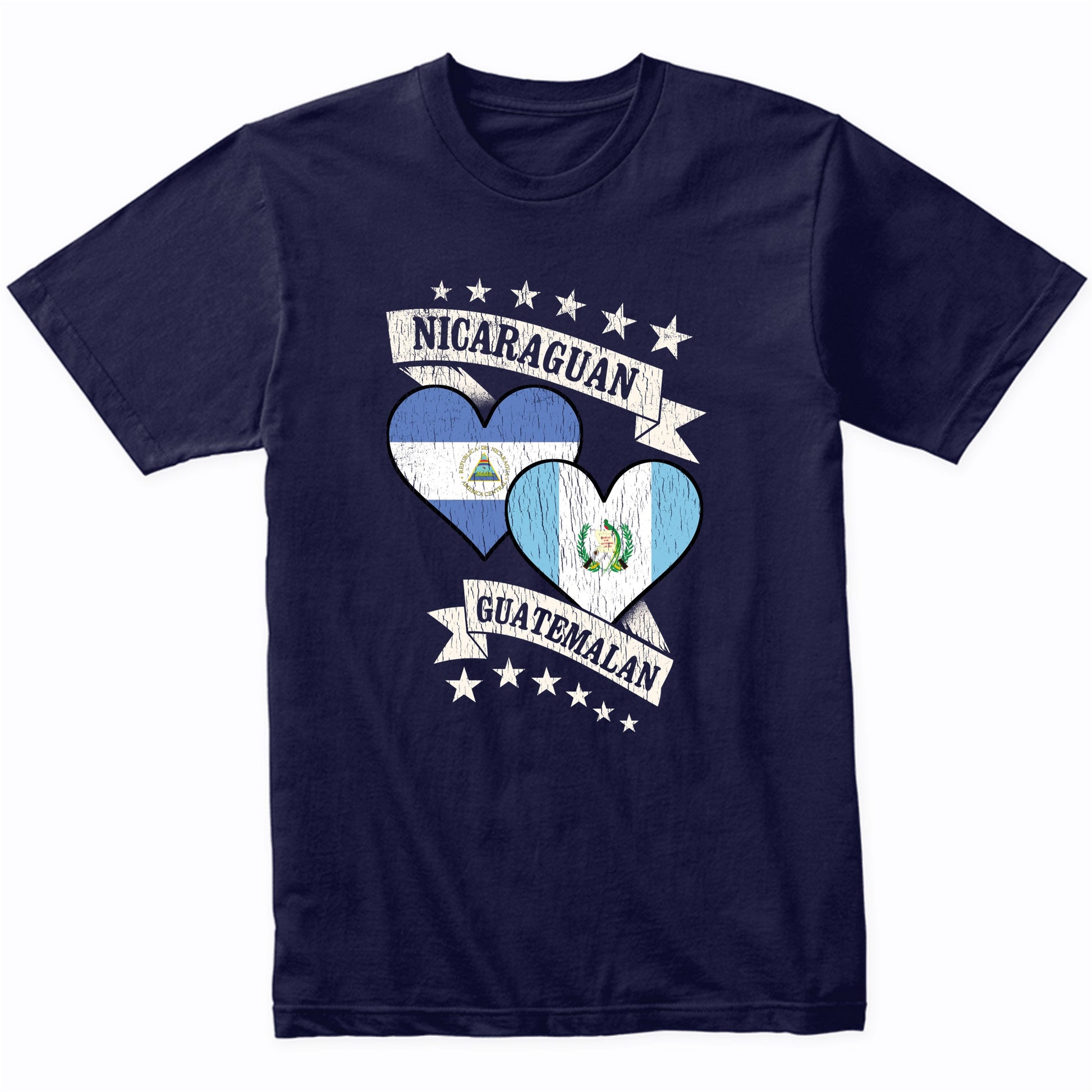 Nicaraguan Guatemalan Heart Flags Nicaragua Guatemala T-Shirt