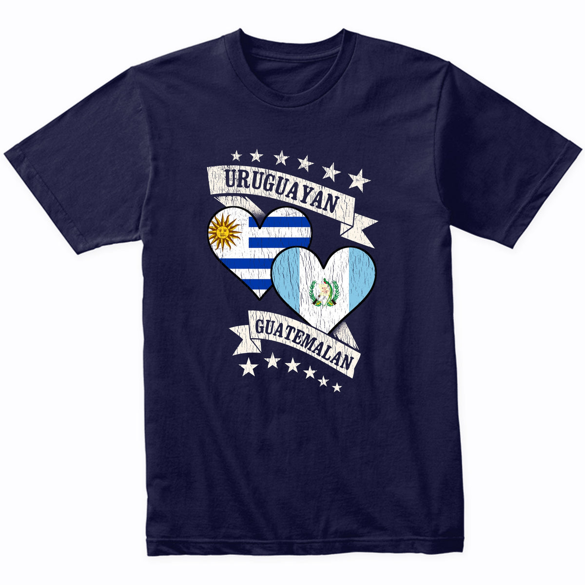 Uruguayan Guatemalan Heart Flags Uruguay Guatemala T-Shirt