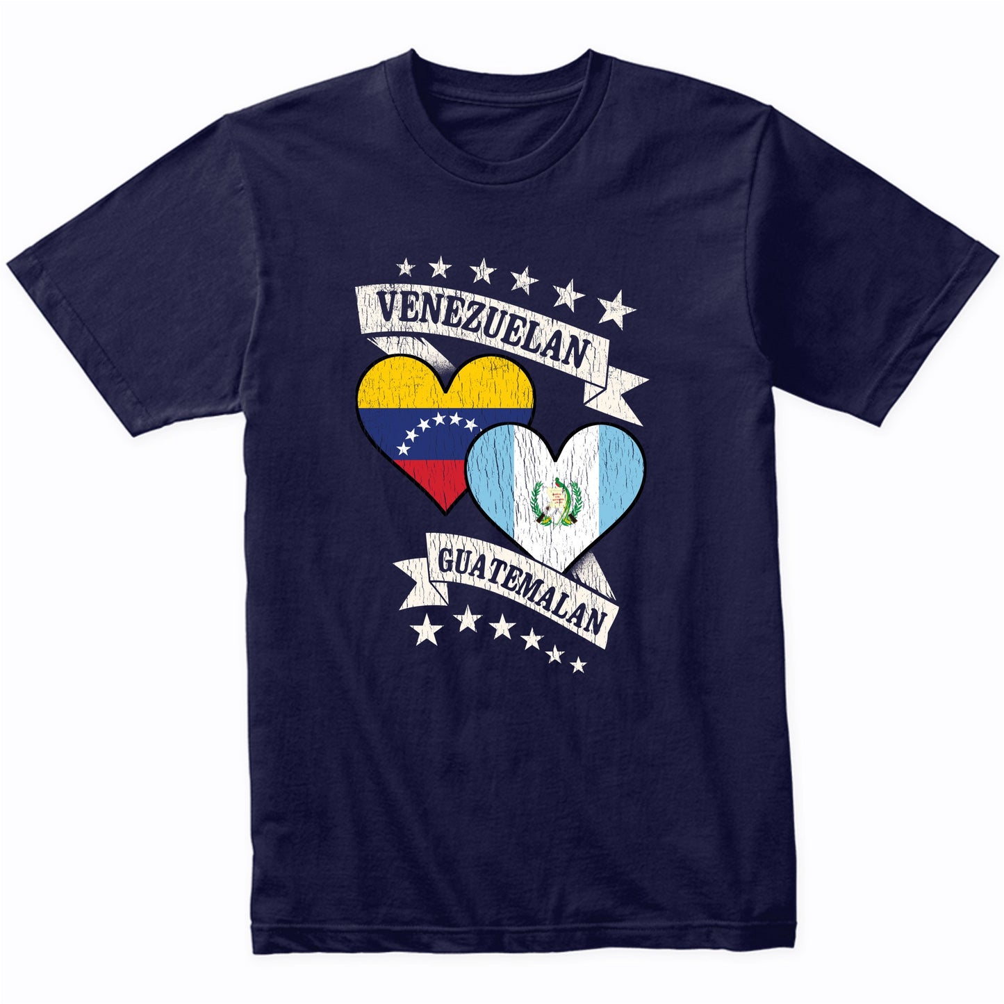 Venezuelan Guatemalan Heart Flags Venezuela Guatemala T-Shirt