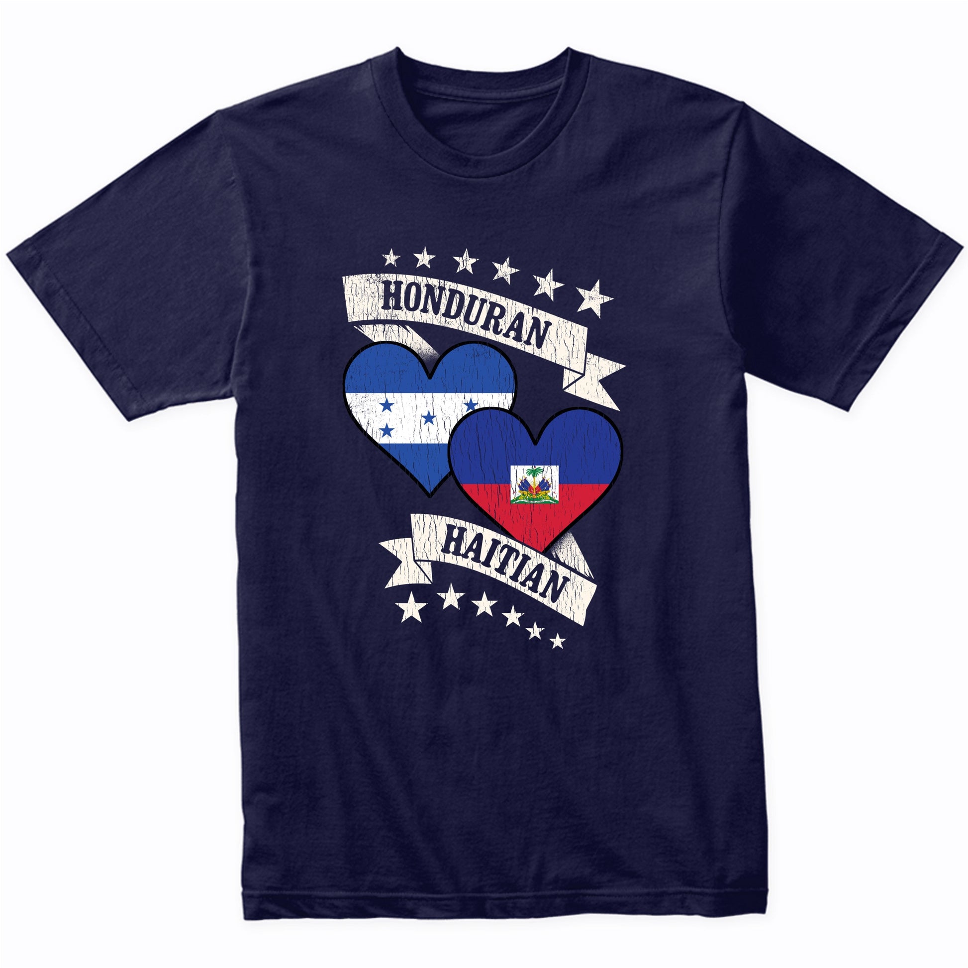 Honduran Haitian Heart Flags Honduras Haiti T-Shirt