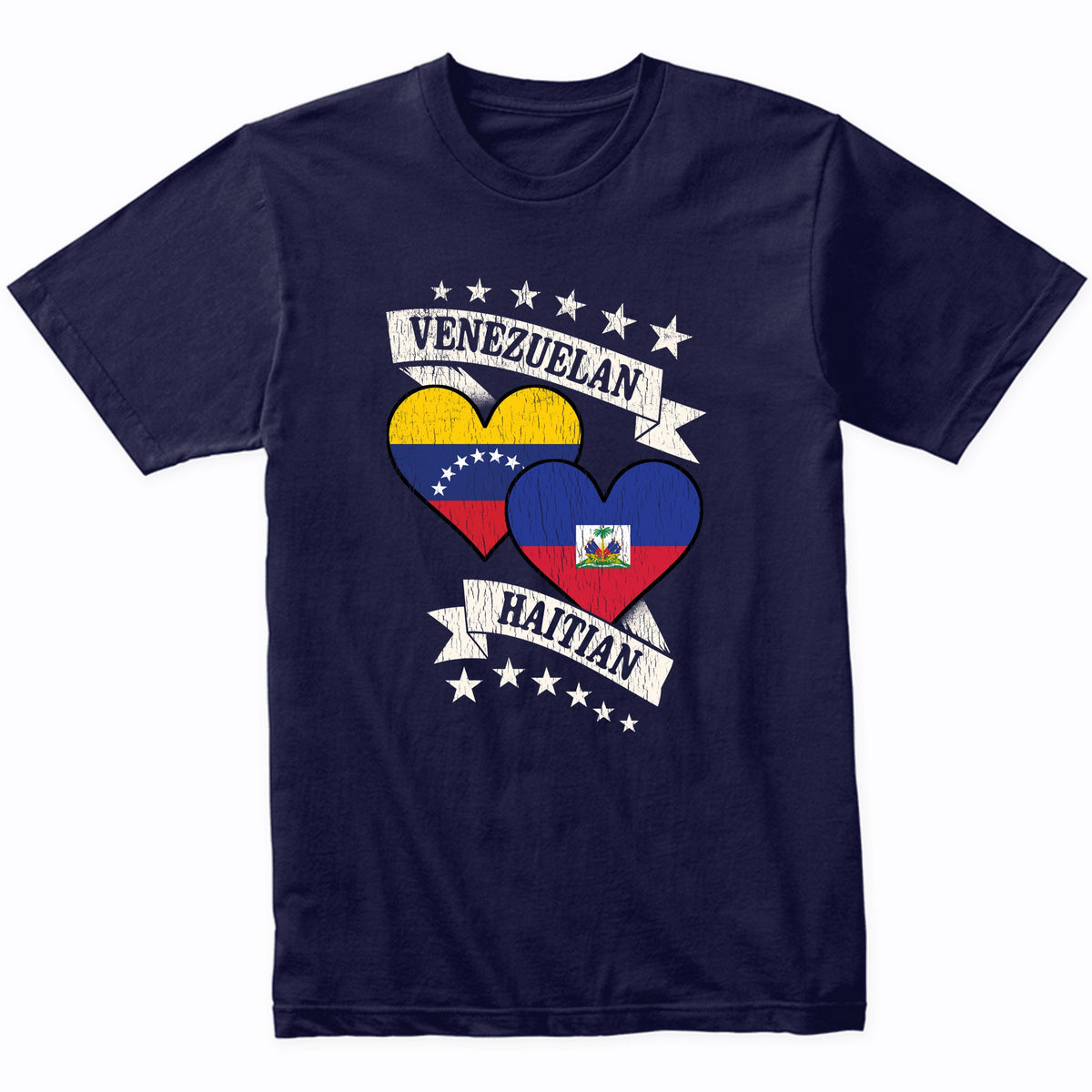 Venezuela Haitian Heart Flags Venezuela Haiti T-Shirt