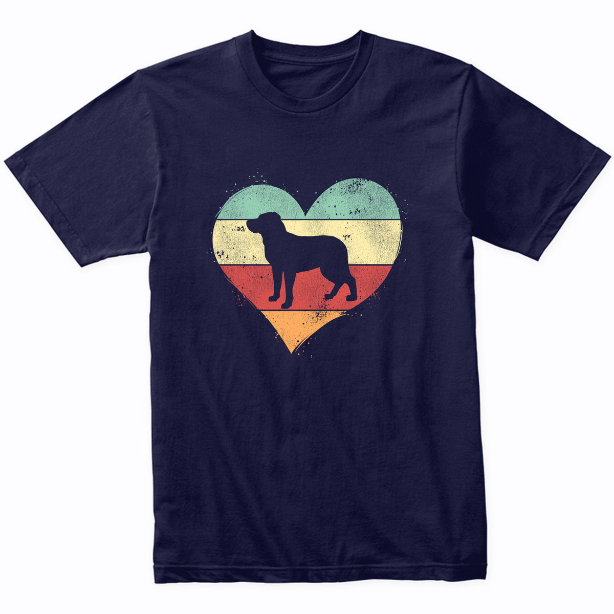 Retro Heart Greater Swiss Mountain Dog Dog Breed Silhouette Dog Owner Love T-Shirt